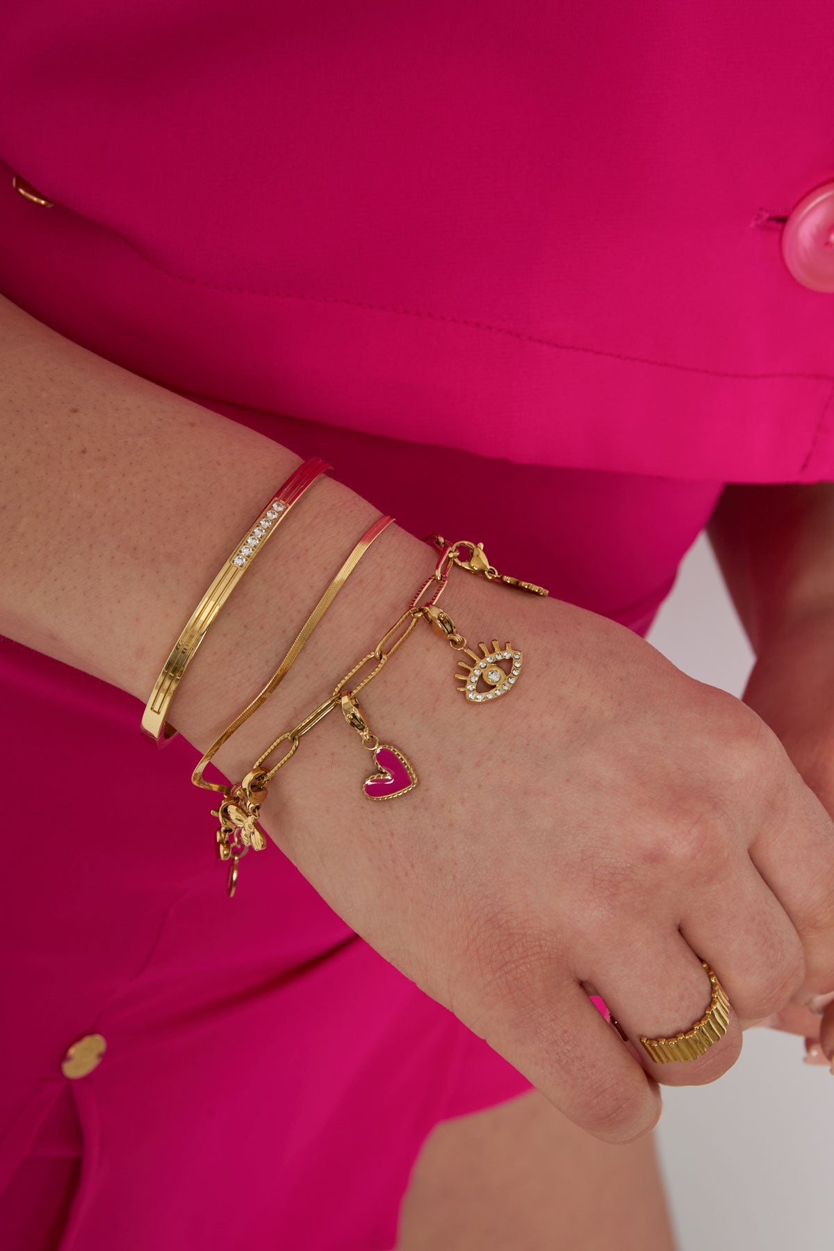 The Edit - Gold Eye Charm Bracelet