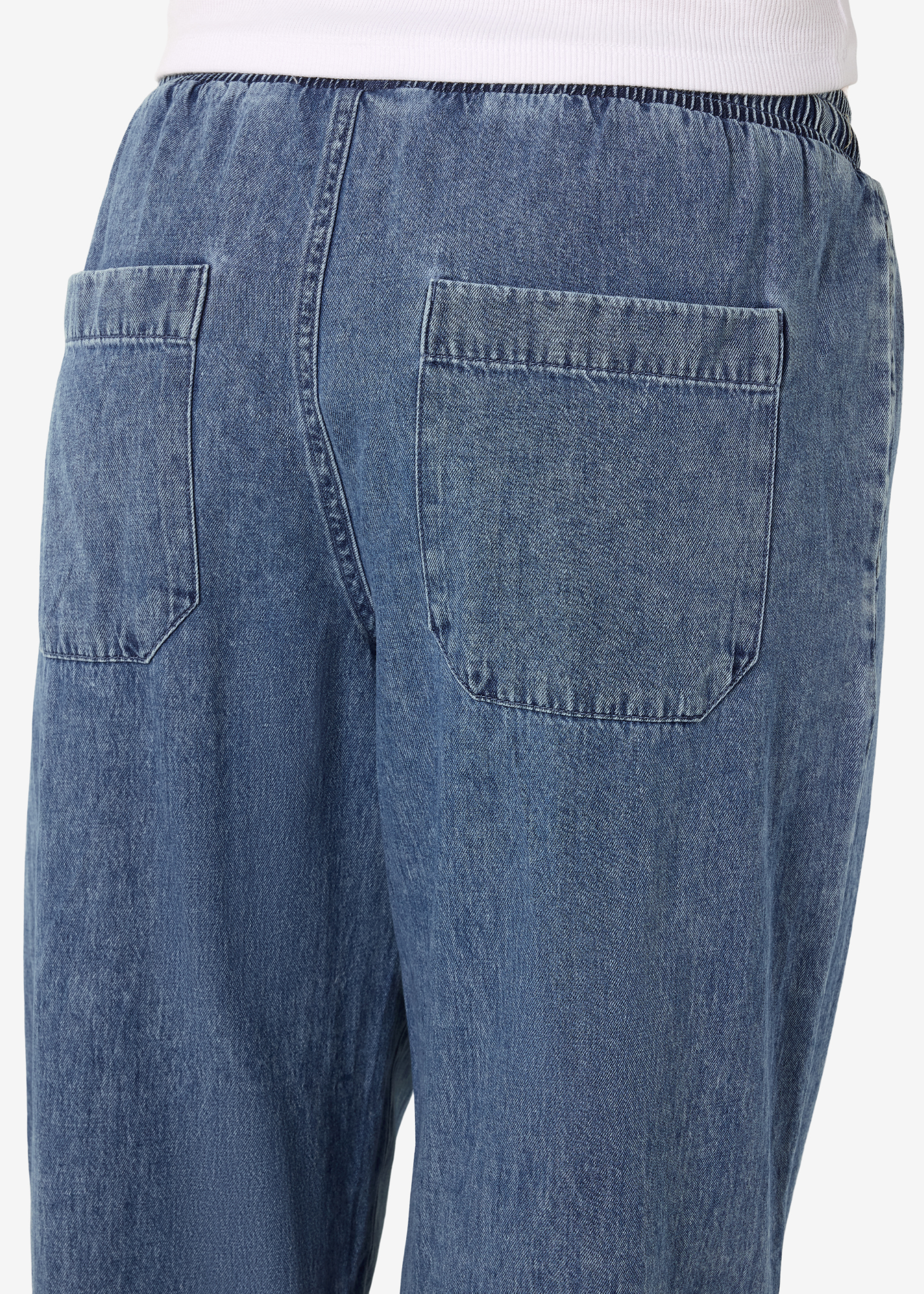 Noisy May Curve - Wide Leg Blue Denim Trousers
