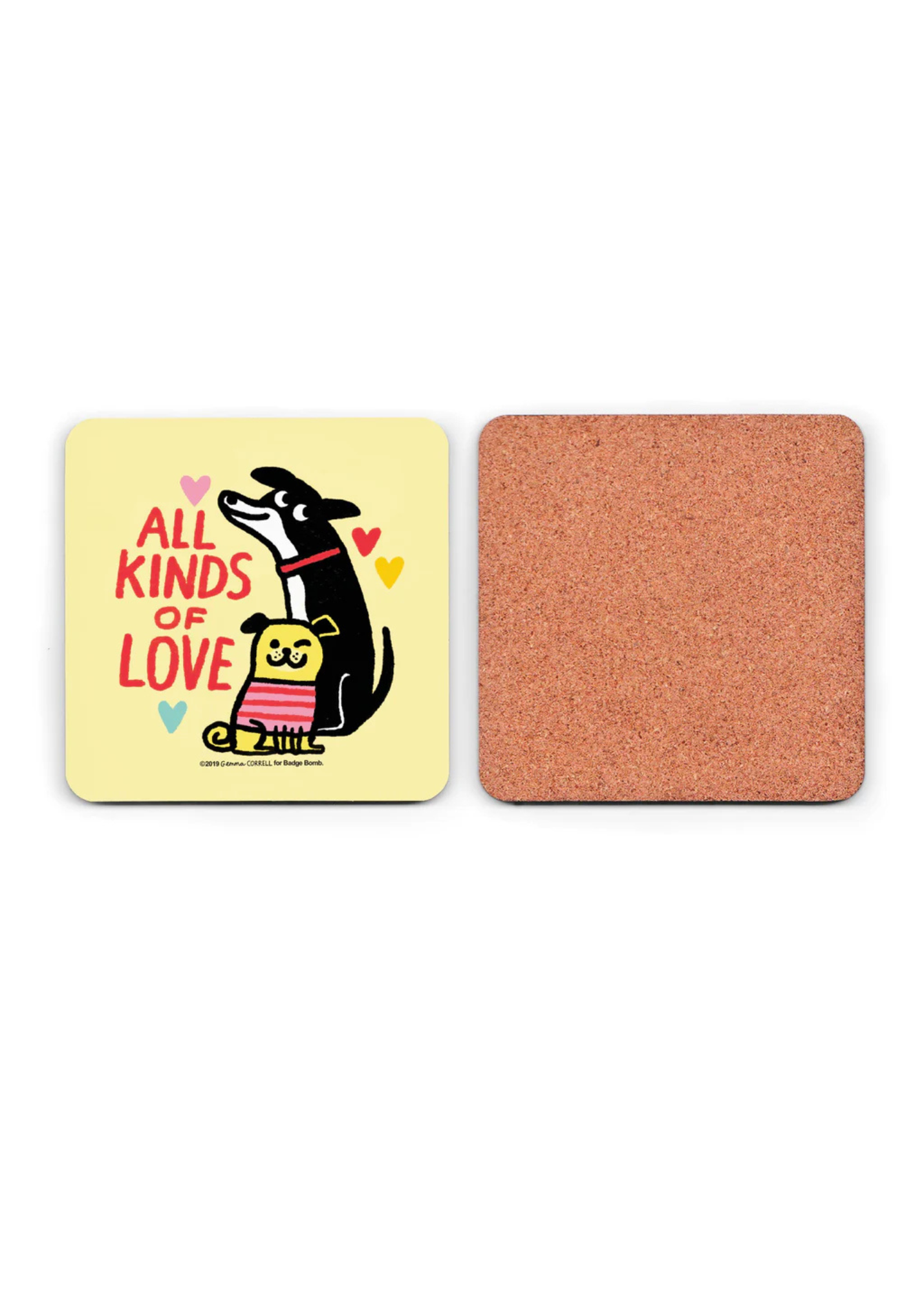Badge Bomb - All Kinds of Love Dog Coaster
