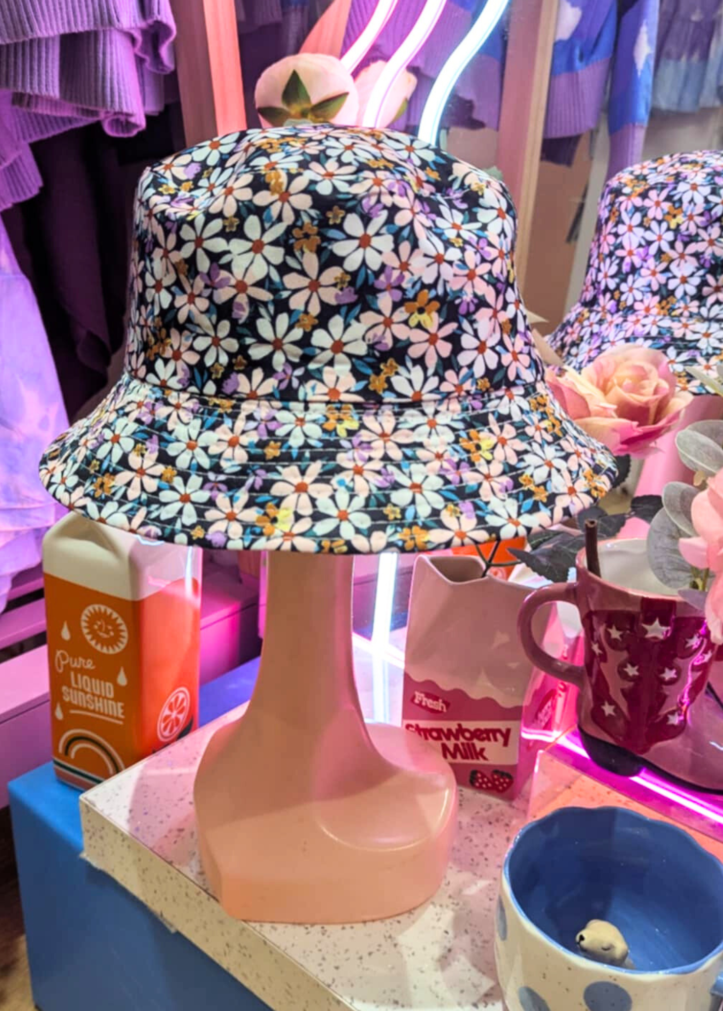 The Edit - Black Floral Bucket Hat
