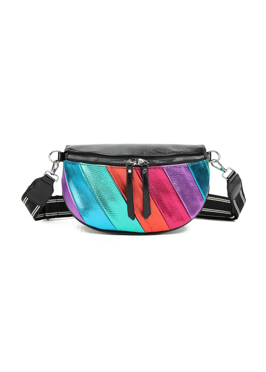 The Edit - Metallic Rainbow Stripe Sling Bag
