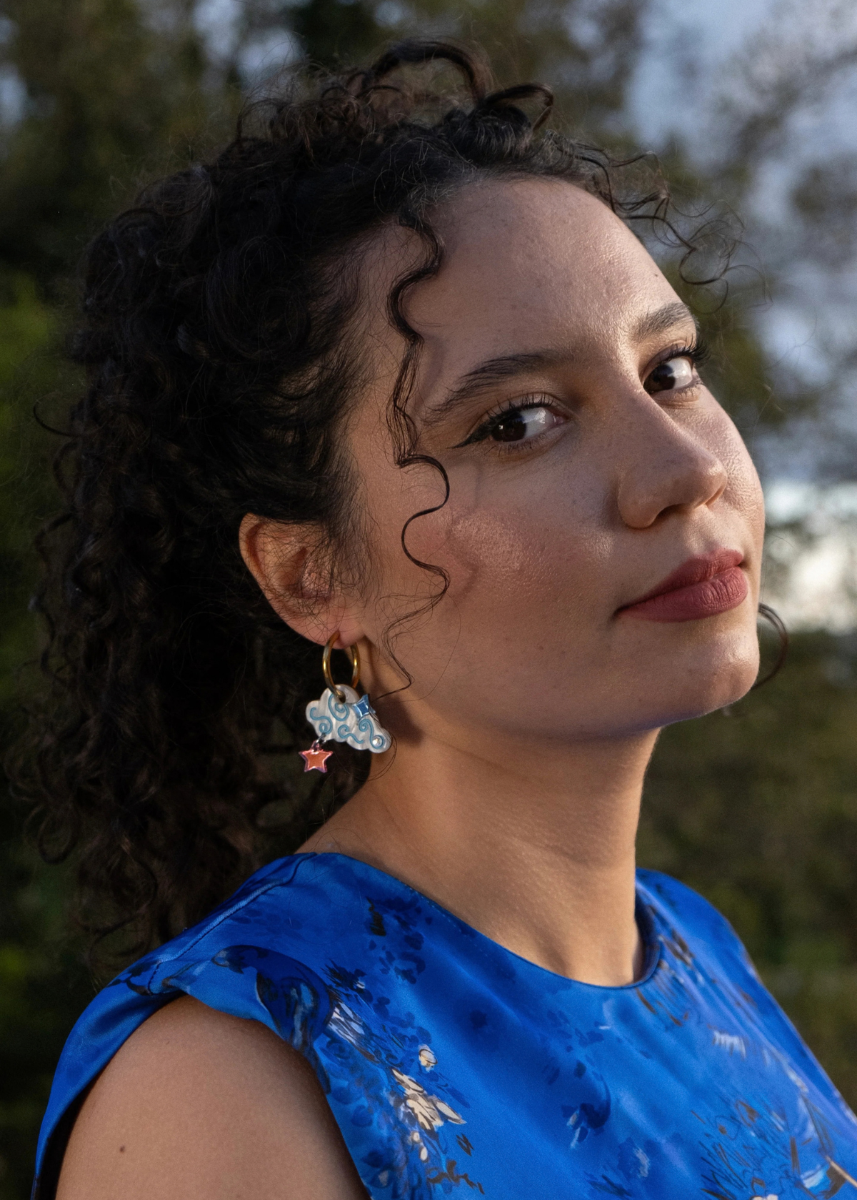 Cuteryko - Cloudy Night Sky Hoop Earrings