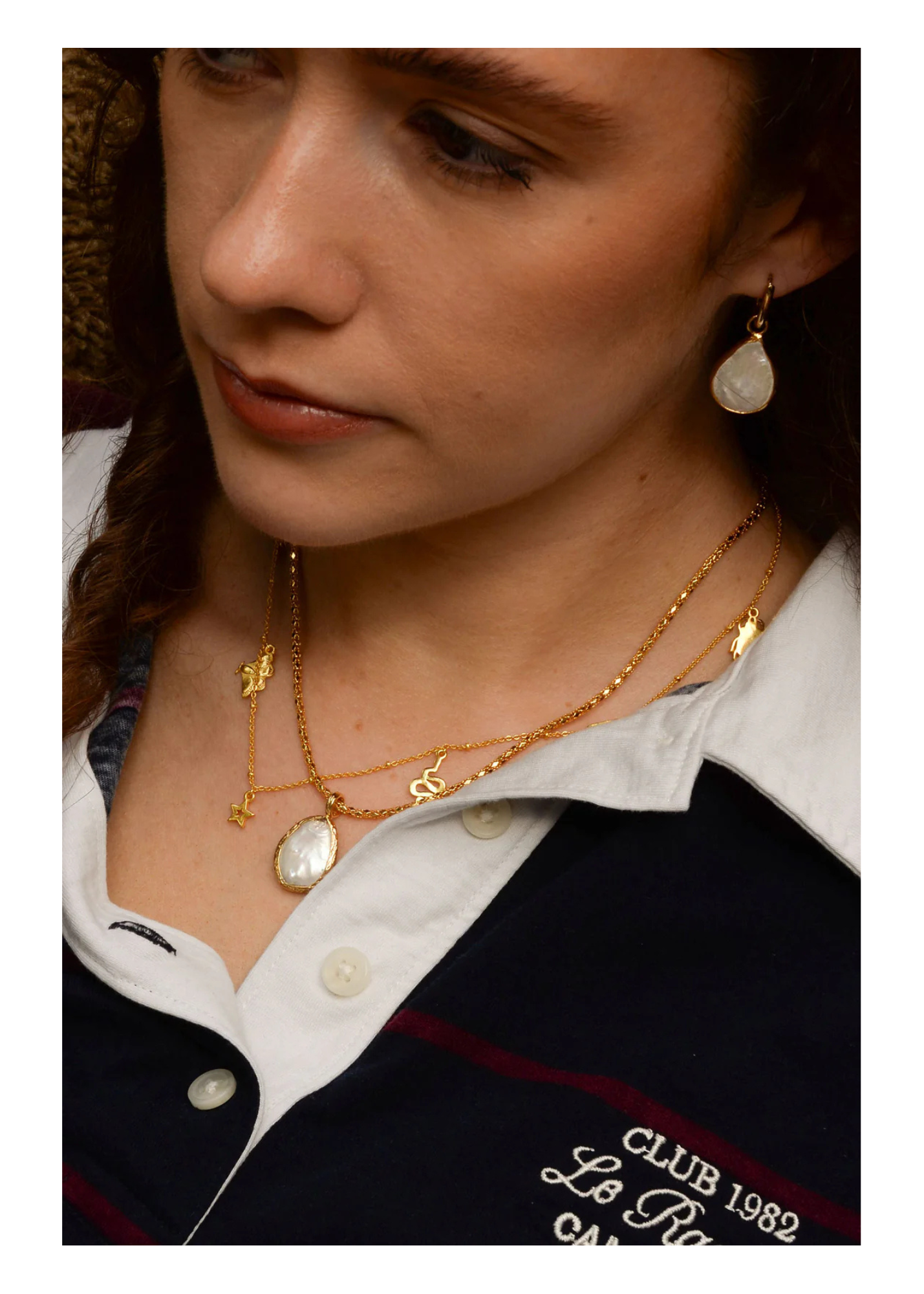 My Doris - Gold Star and Bug Charm Necklace