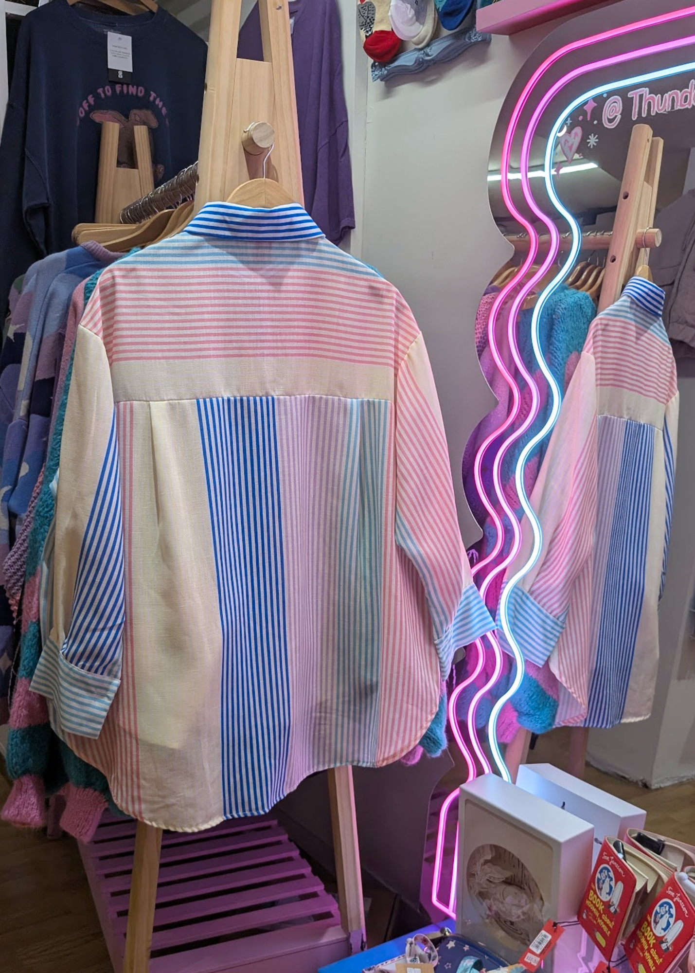 The Edit - Pastel Stripe Oversized Shirt