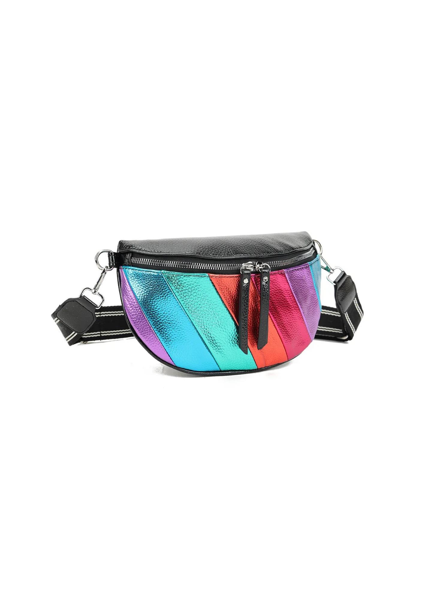 The Edit - Metallic Rainbow Stripe Sling Bag