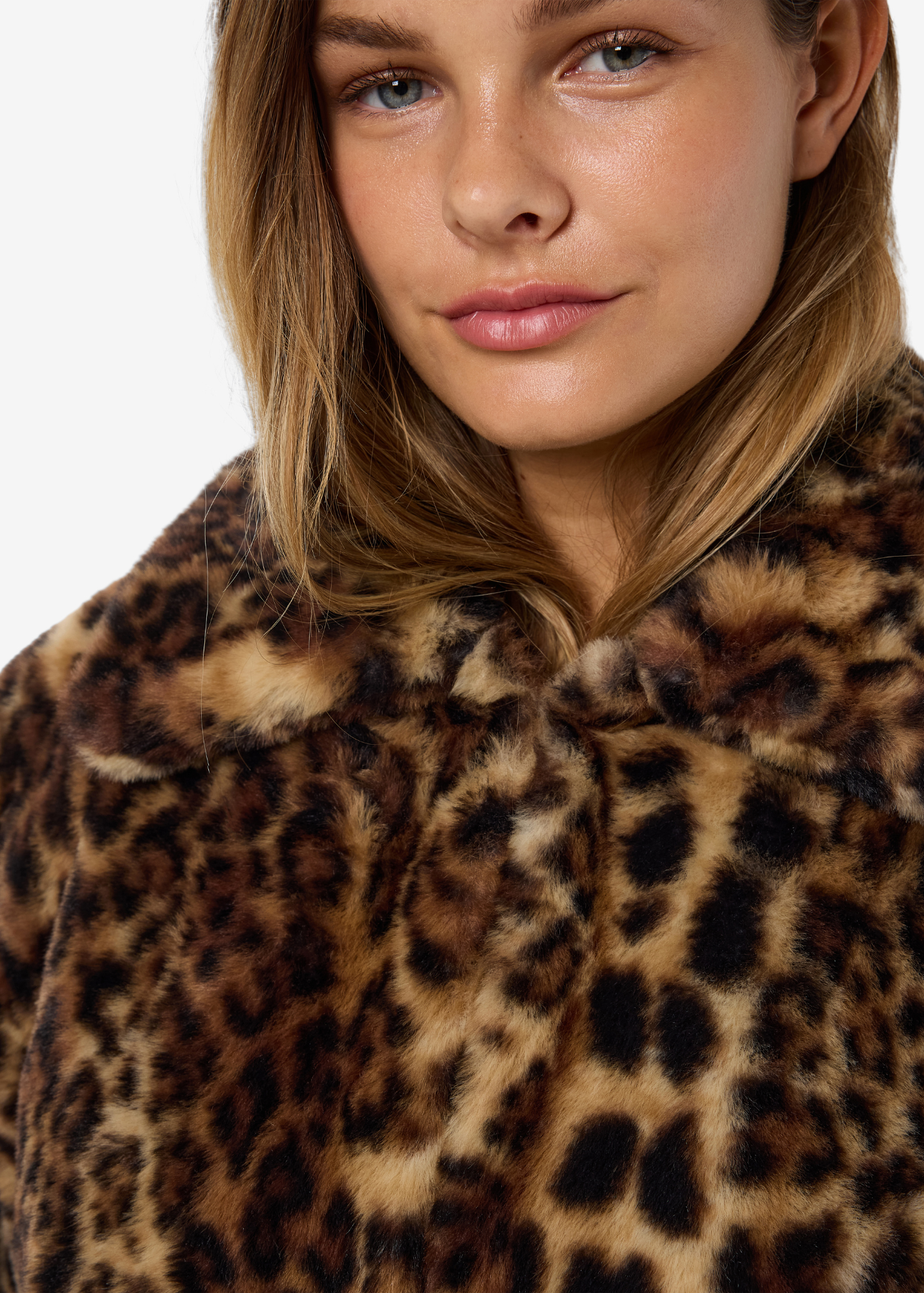 Noisy May - Fluffy Leopard Print Jacket