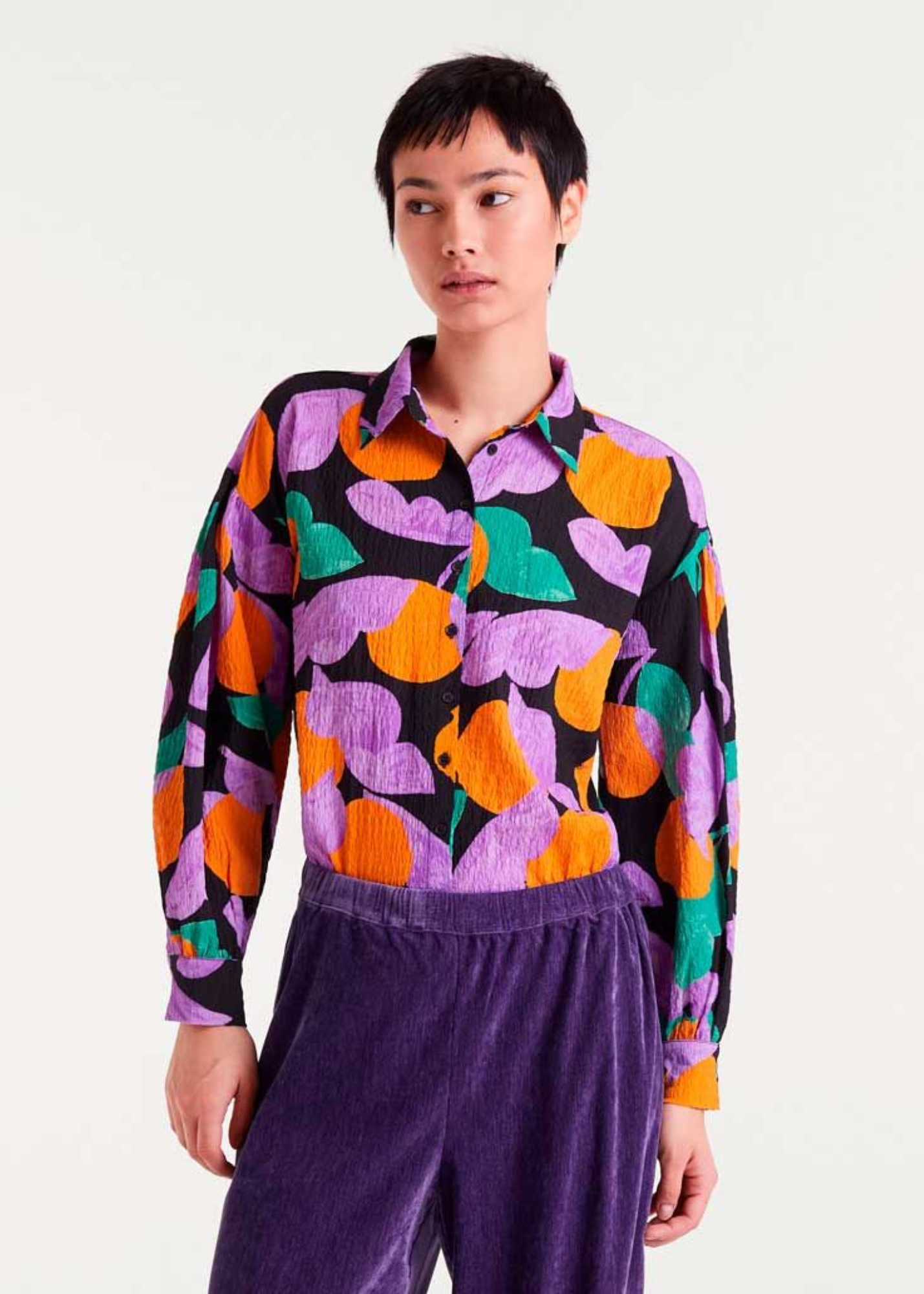 Compañia Fantastica - Retro Apricot Print Shirt
