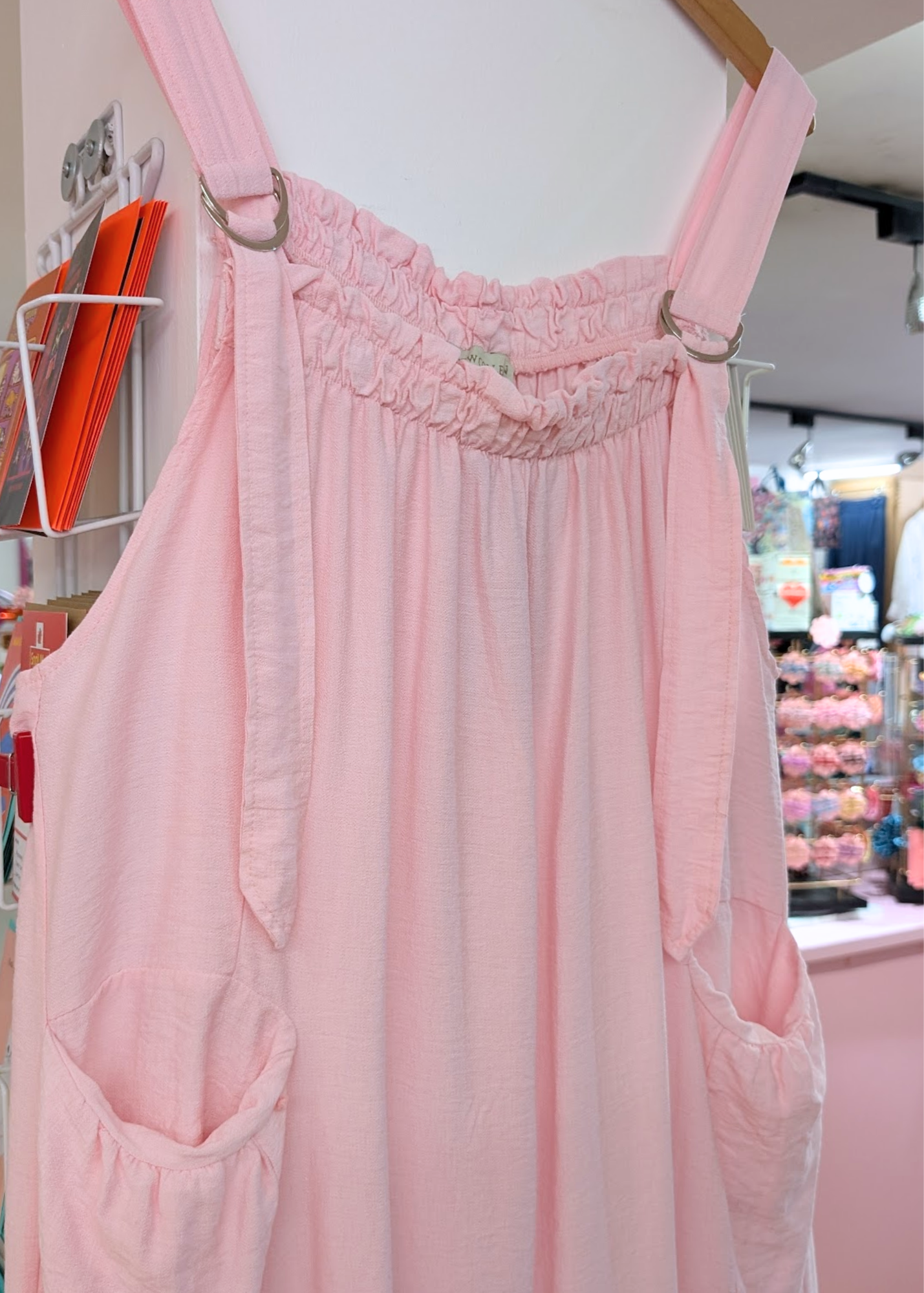 The Edit - Lightweight Dungarees in Pink