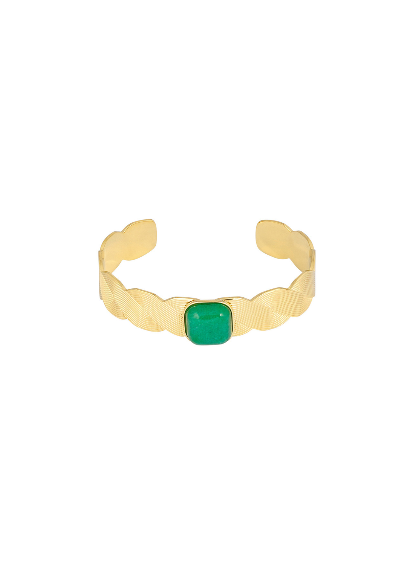 The Edit - Green Stone Twist Bracelet