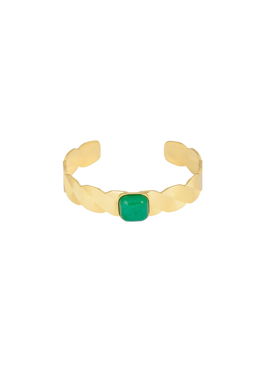 The Edit - Green Stone Twist Bracelet