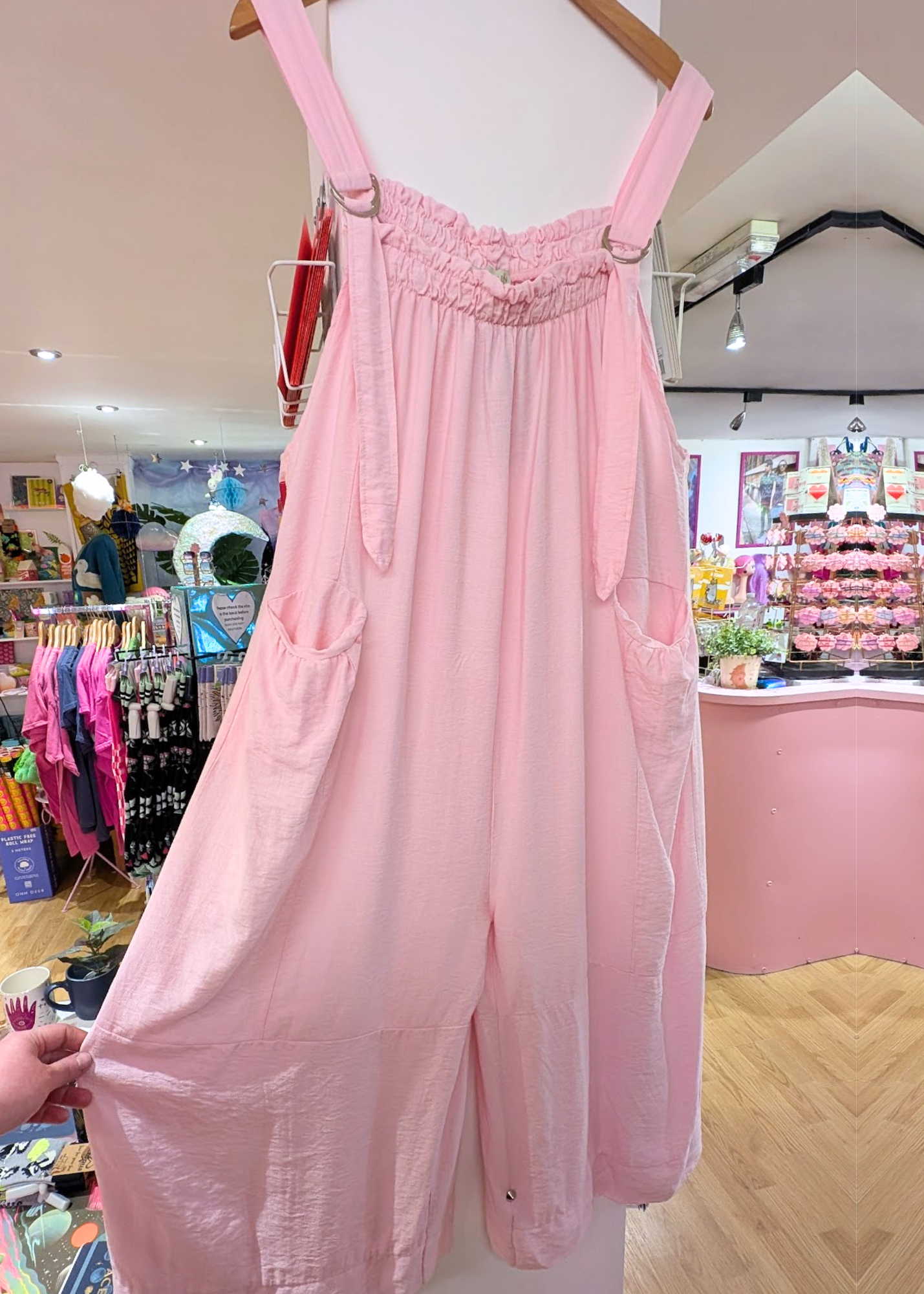 The Edit - Lightweight Dungarees in Pink