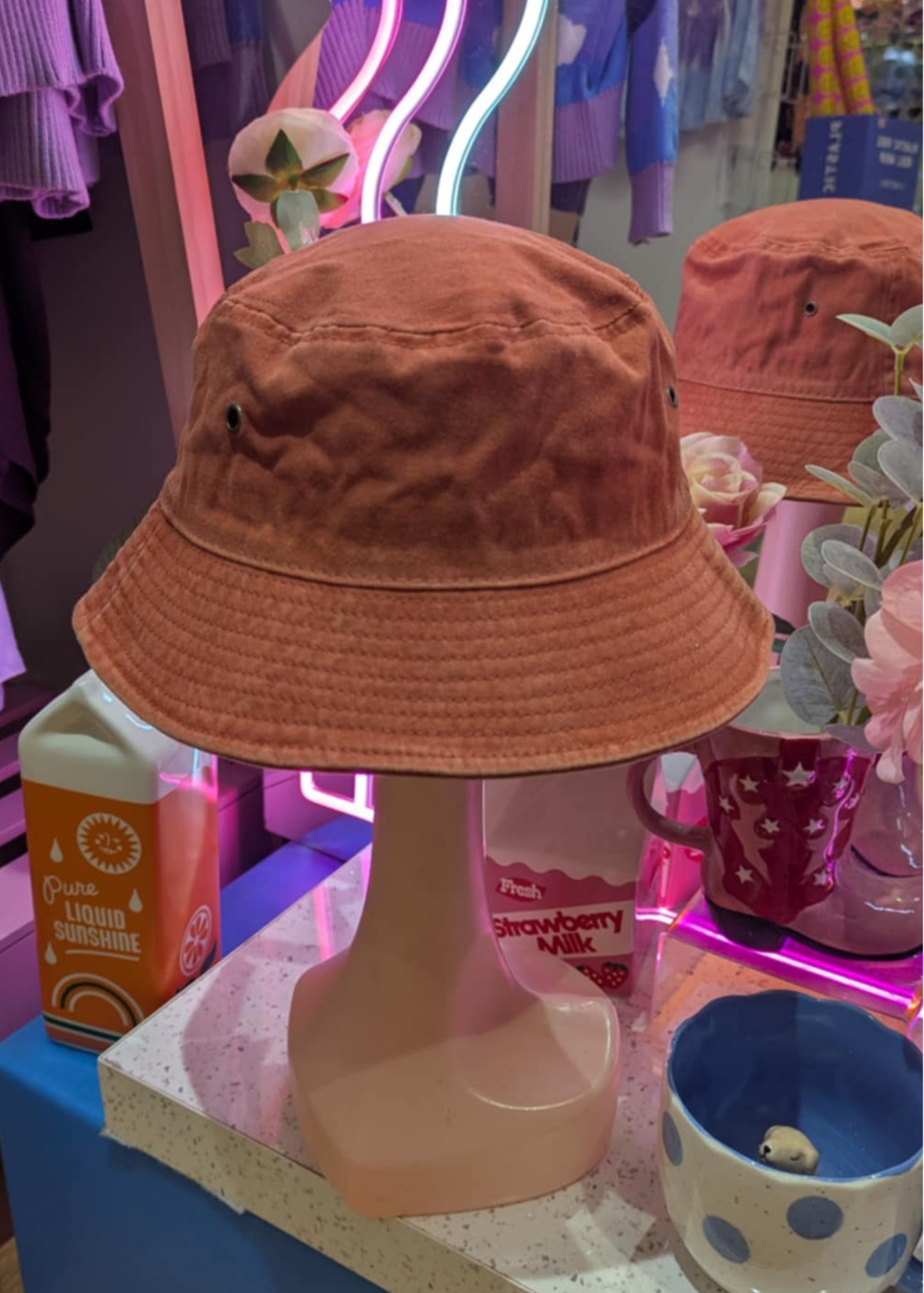 The Edit - Washed Orange Bucket Hat