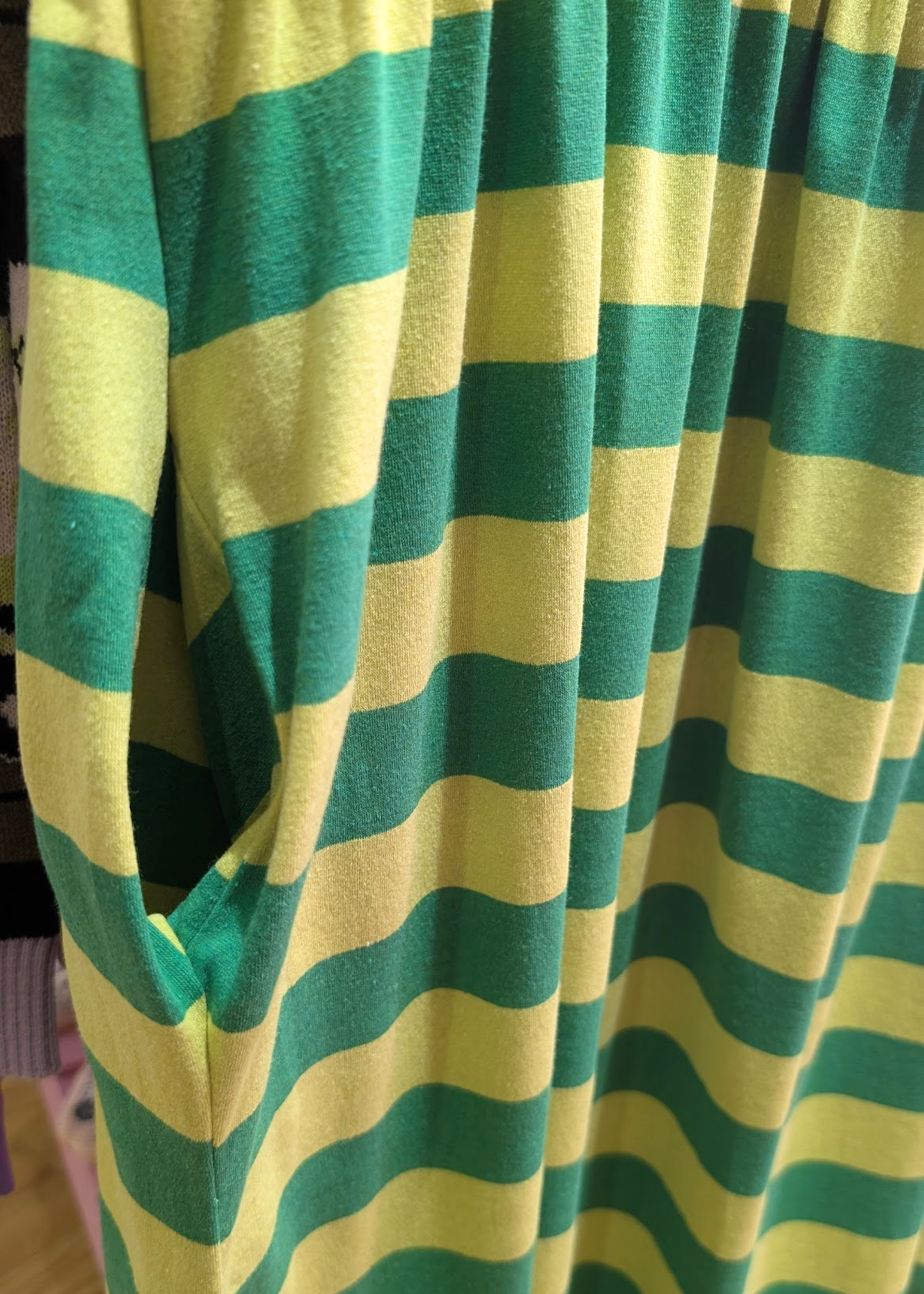The Edit - Double Green Sugar Stripes Smock Dress