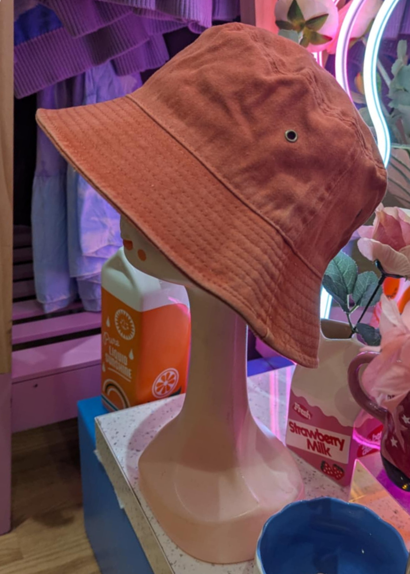 The Edit - Washed Orange Bucket Hat