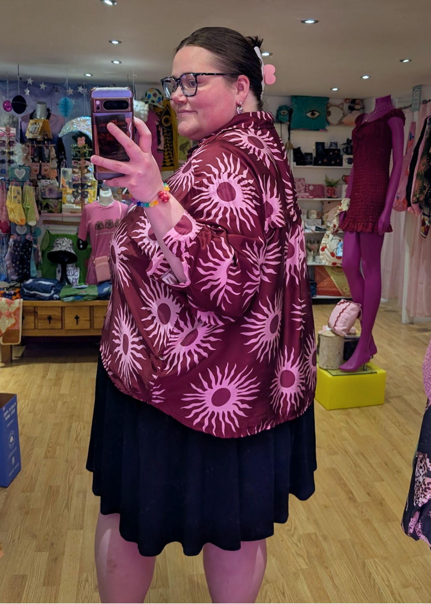 The Edit - Burgundy and Pink Sun Shirt