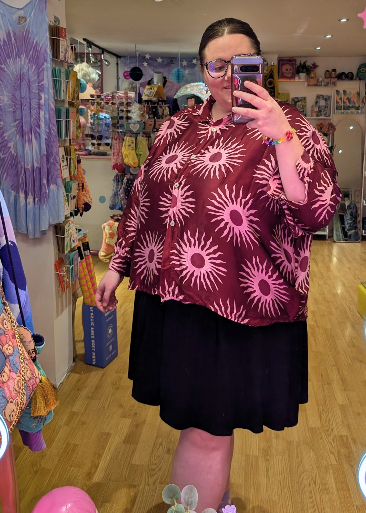 The Edit - Burgundy and Pink Sun Shirt