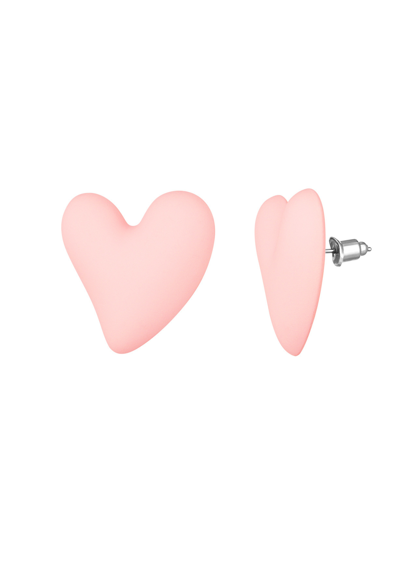 The Edit - Pastel Pink 3D Love Heart Earrings