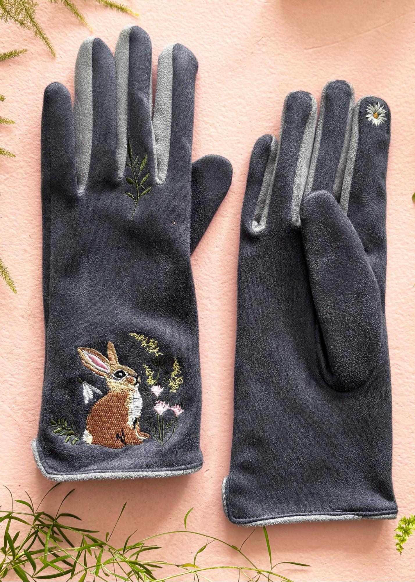 House of Disaster - Secret Garden Embroidered Rabbit Gloves