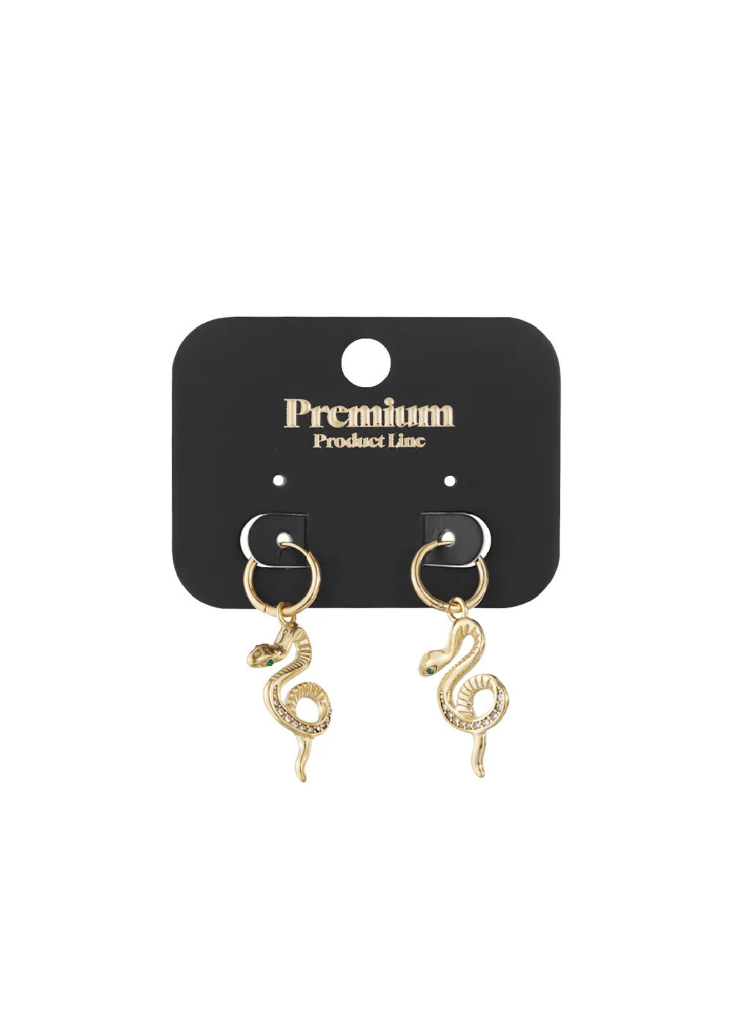 The Edit - Jeweled Snake Drop Earrings in Gold