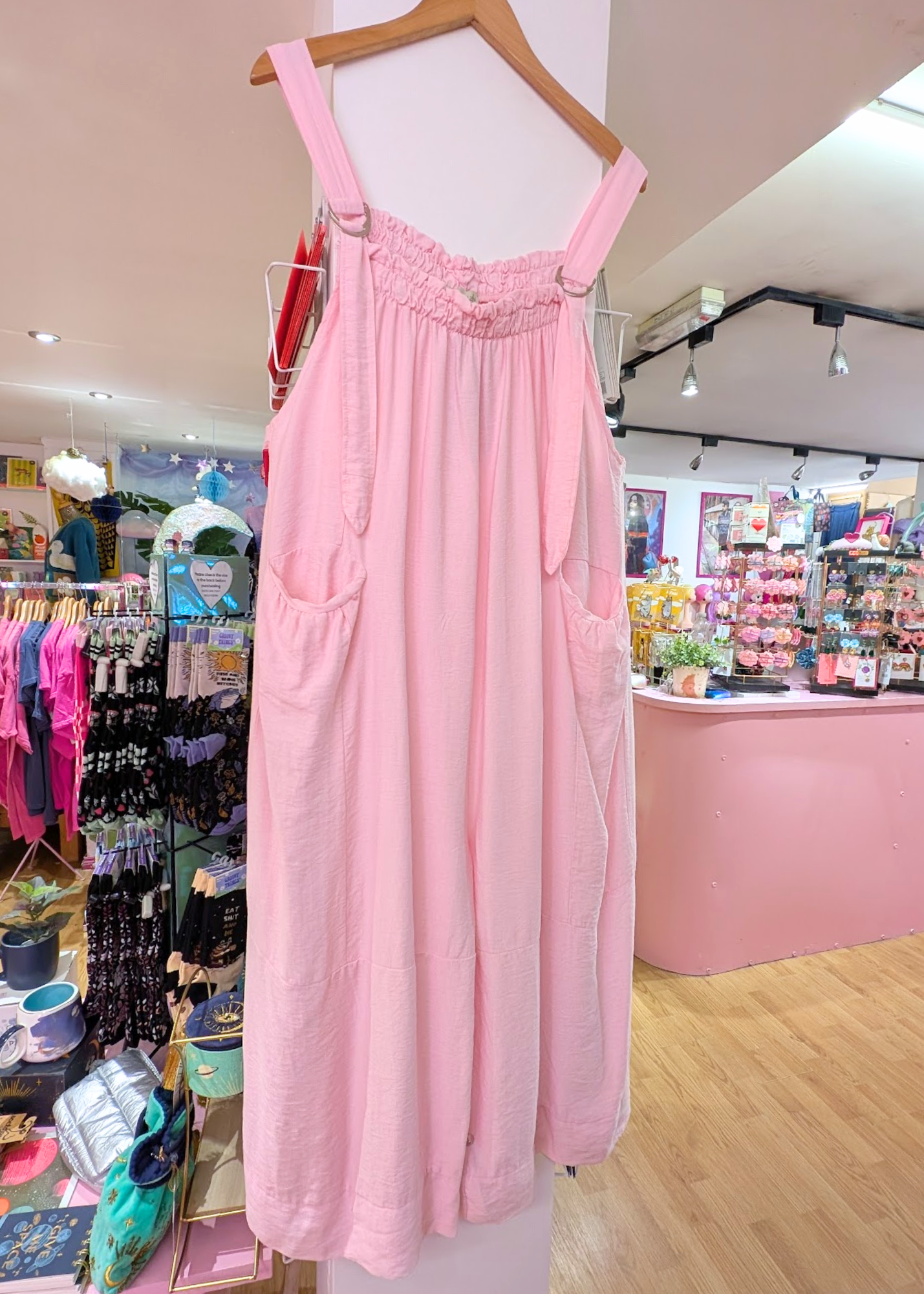 The Edit - Lightweight Dungarees in Pink