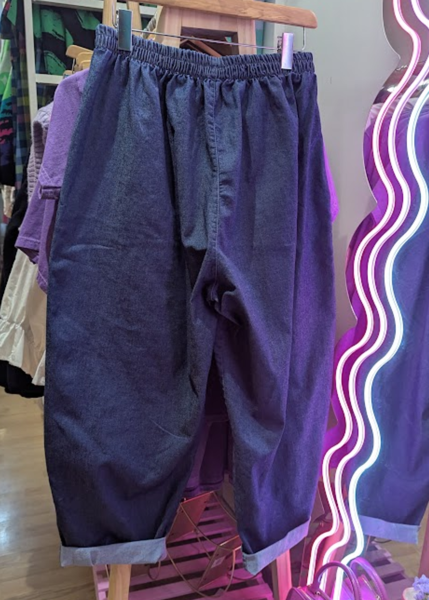 The Edit - Blue Large Pocket Denim Trousers
