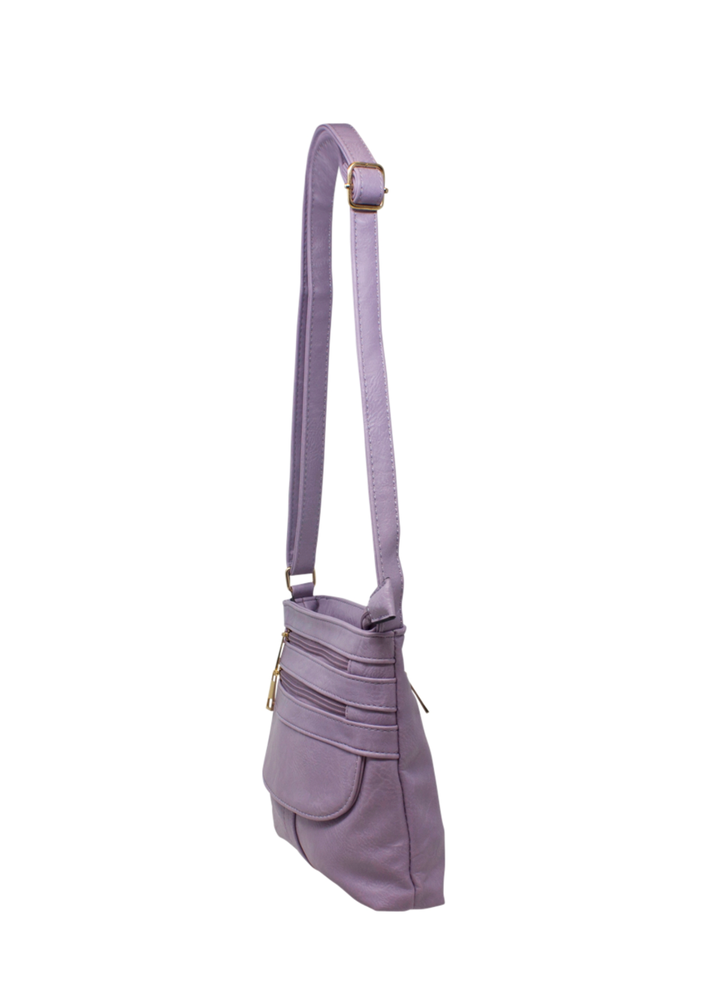The Edit - Vintage Style Faux Leather Cross-Body Bag in Lavender