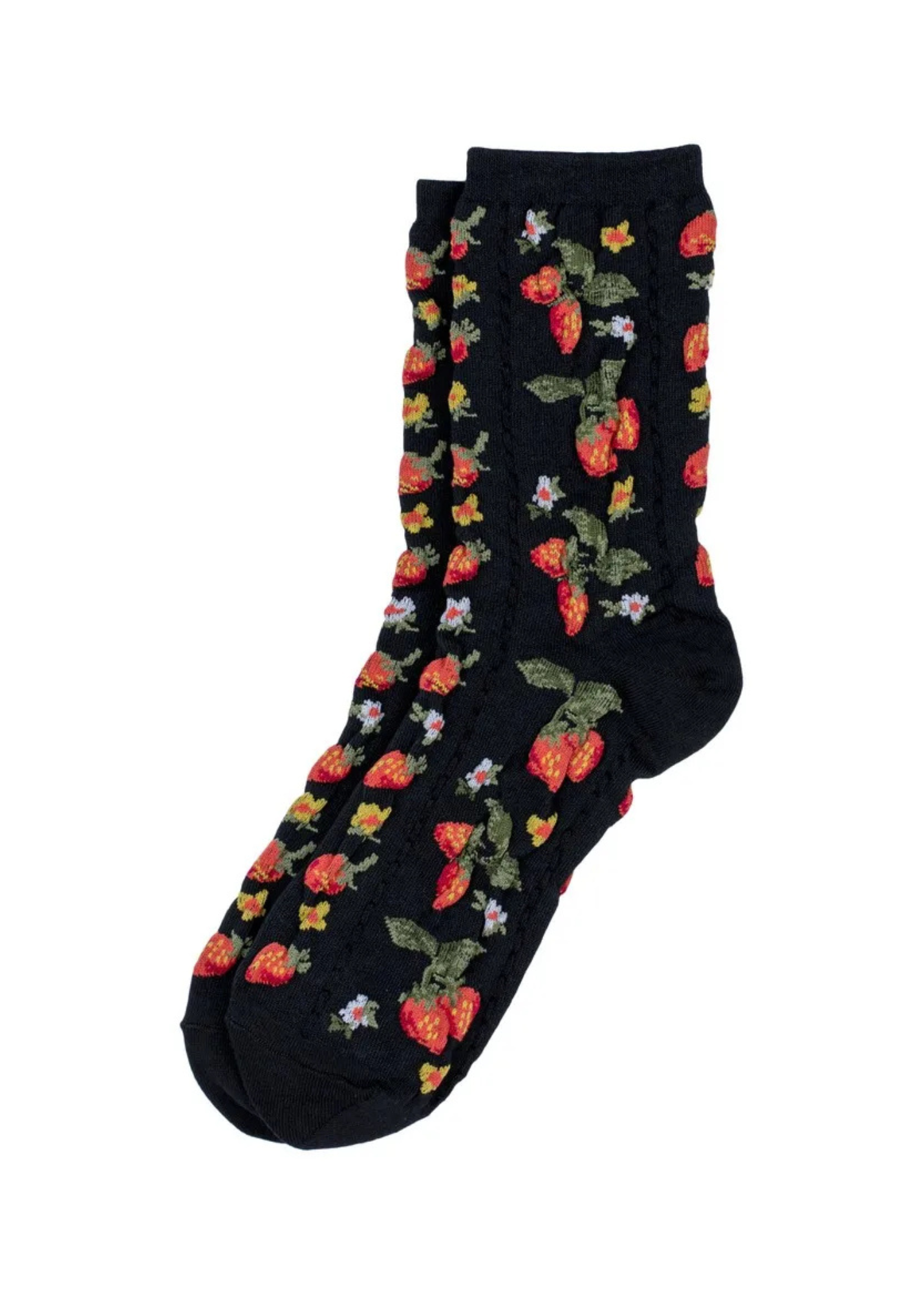 Joe Cool - Vintage Style Black Strawberry Socks
