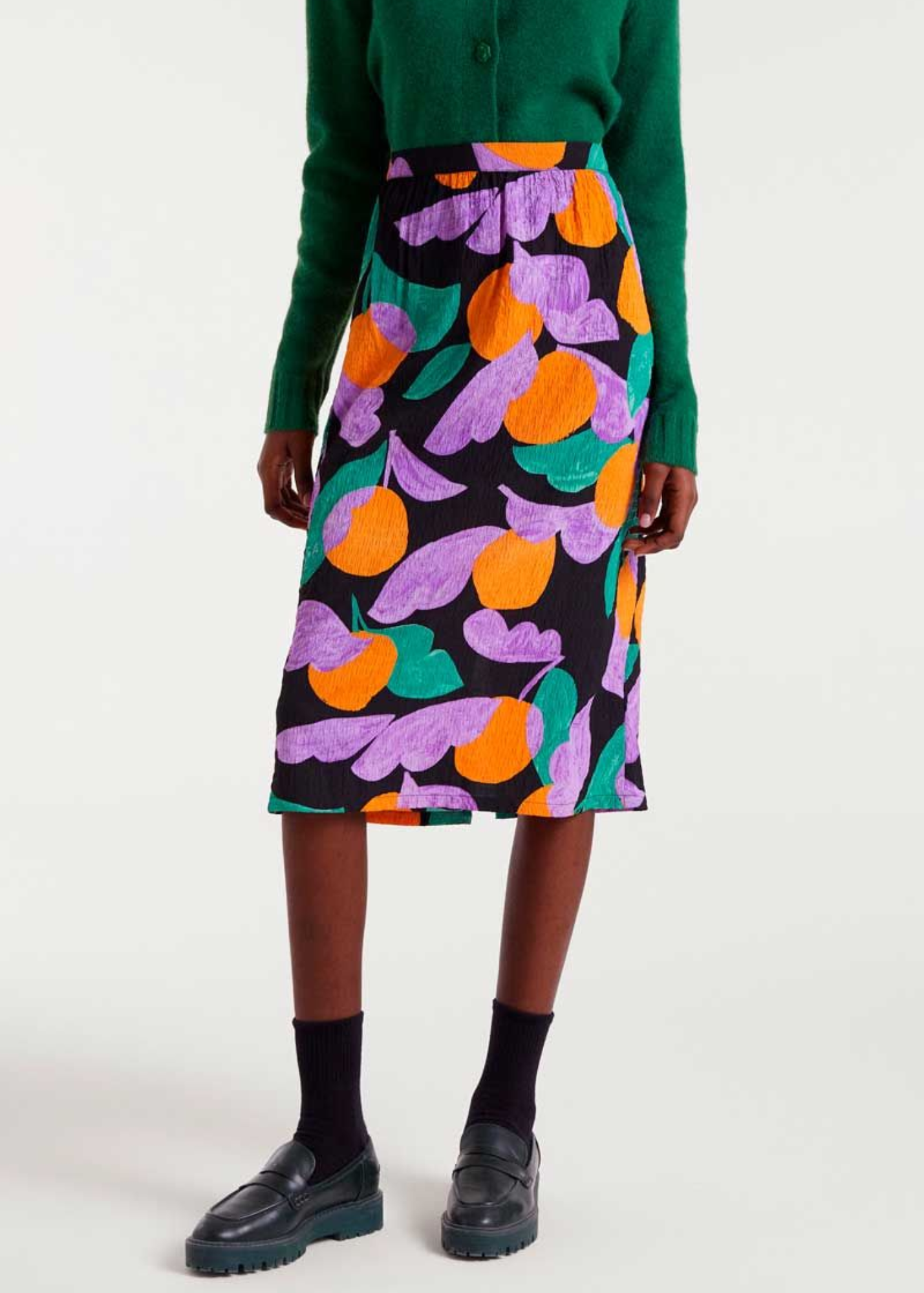 Compañia Fantastica - Retro Apricot Print Skirt