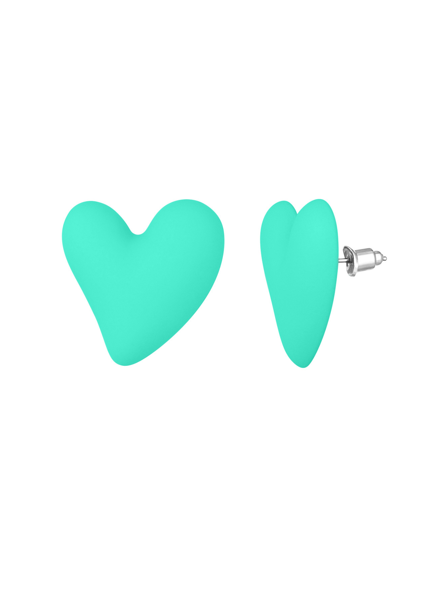 The Edit - Turquoise 3D Love Heart Earrings