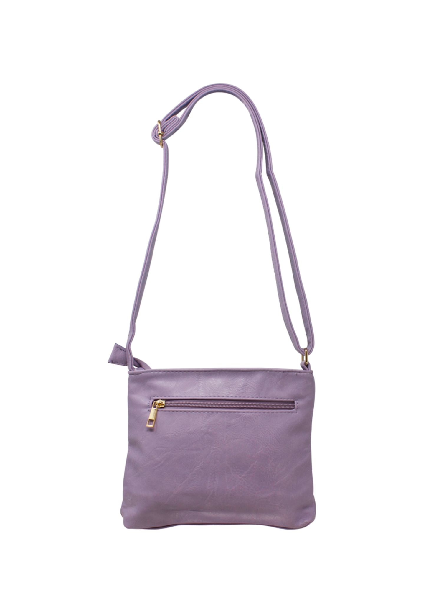 The Edit - Vintage Style Faux Leather Cross-Body Bag in Lavender