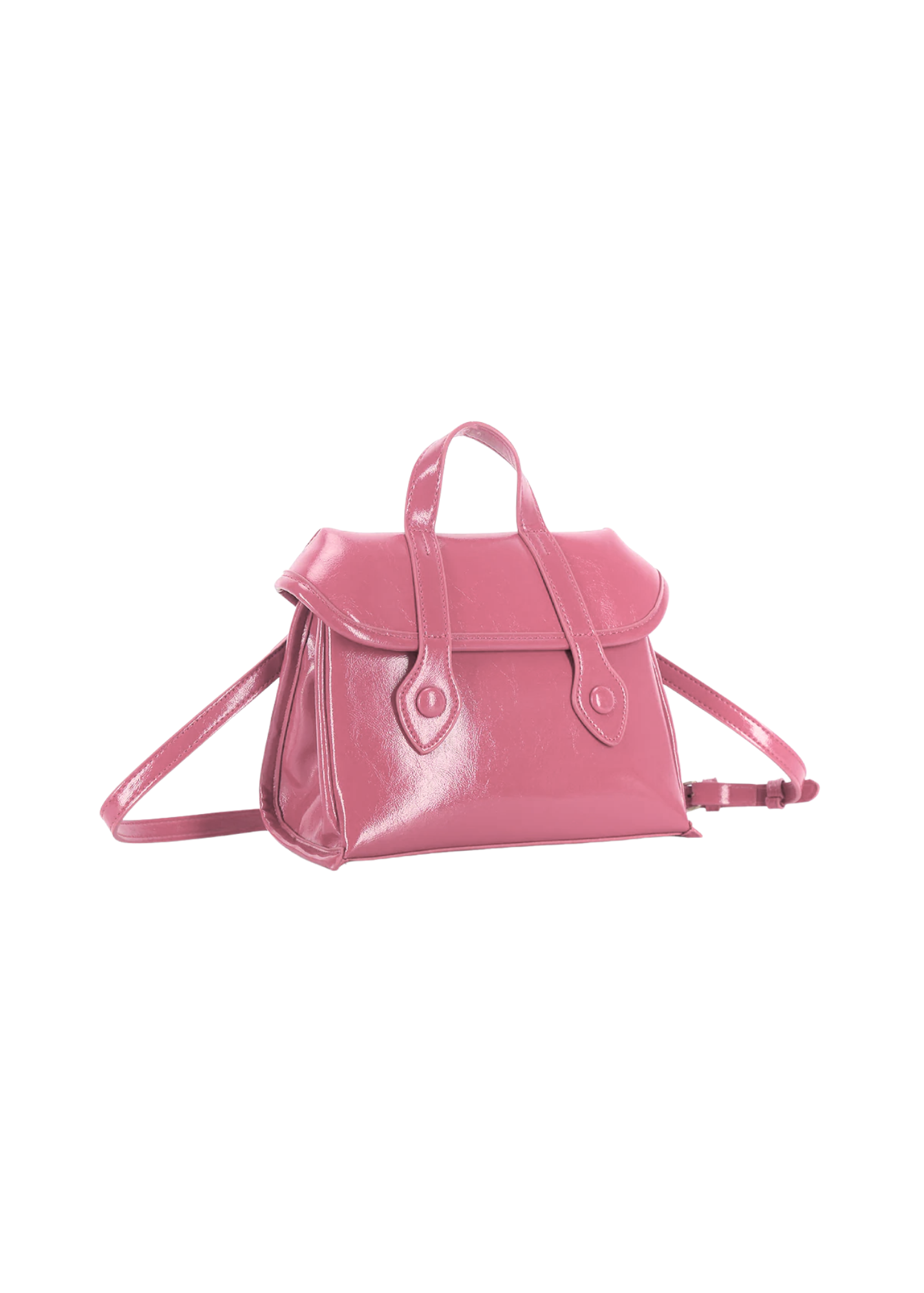The Edit - Raspberry Pink Patent Faux Leather Handbag