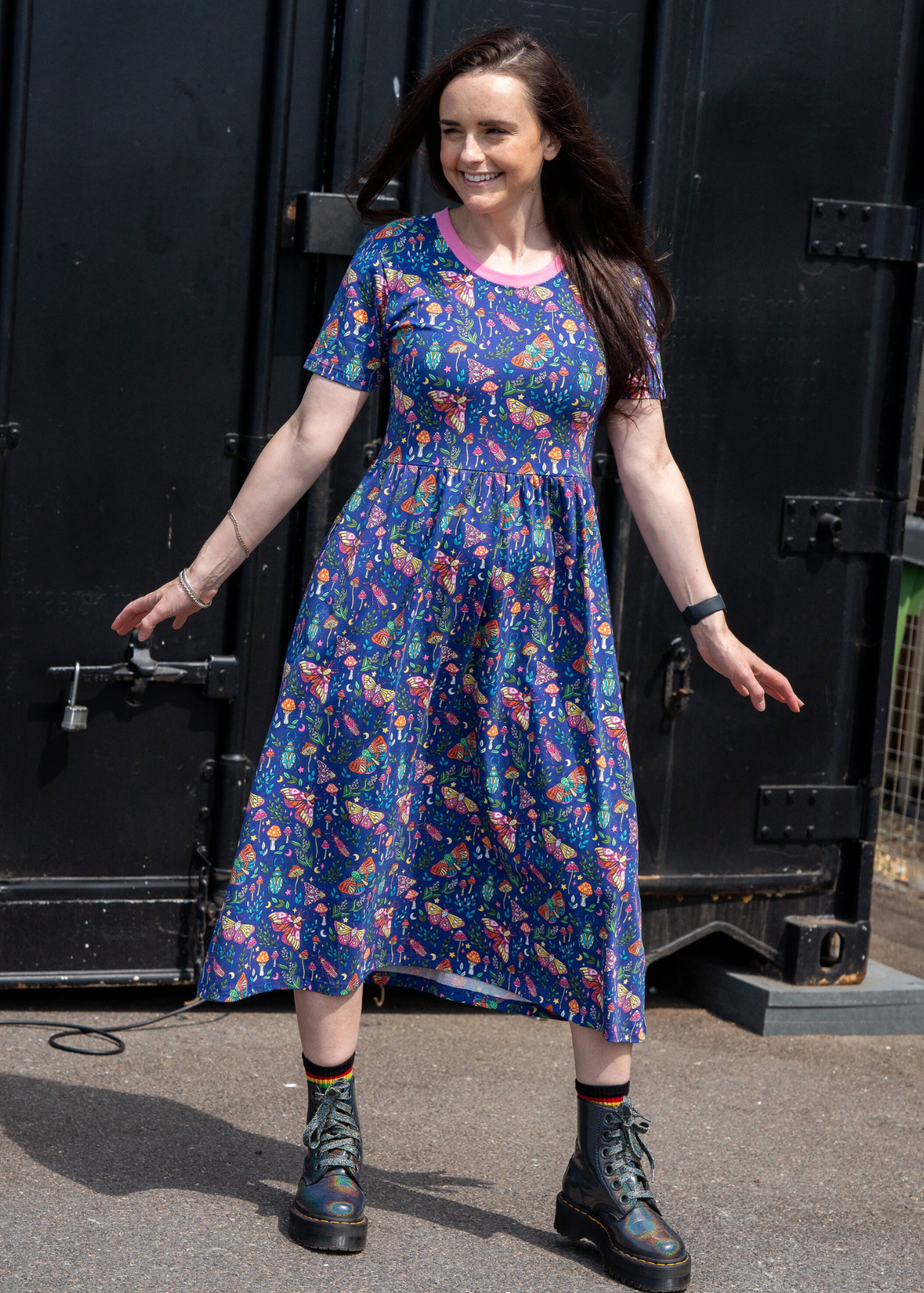 Rebel Romance - Nocturne Meadow Midi Stretch Dress