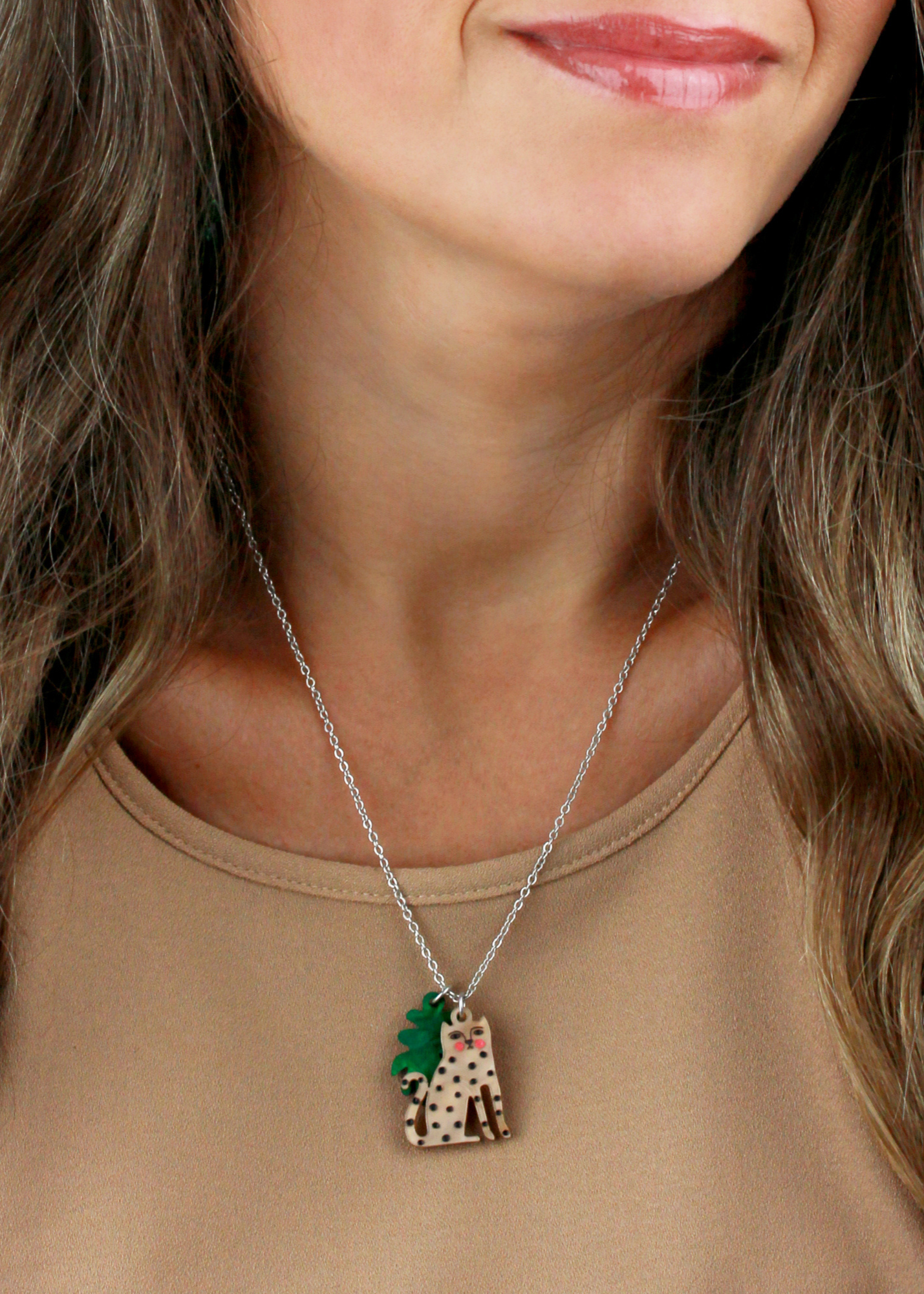 Little Moose - Doodle Leopard Charm Necklace