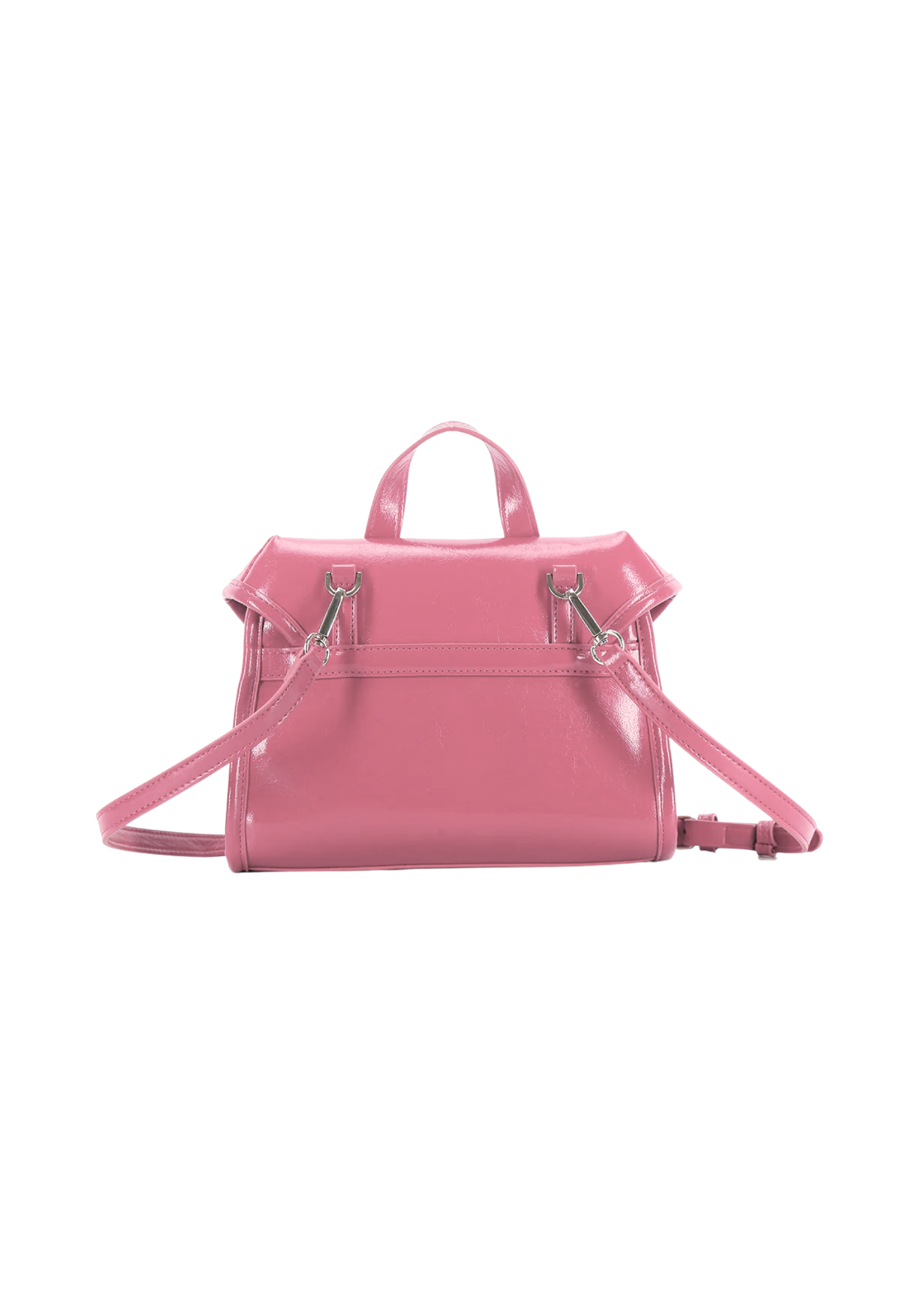 The Edit - Raspberry Pink Patent Faux Leather Handbag