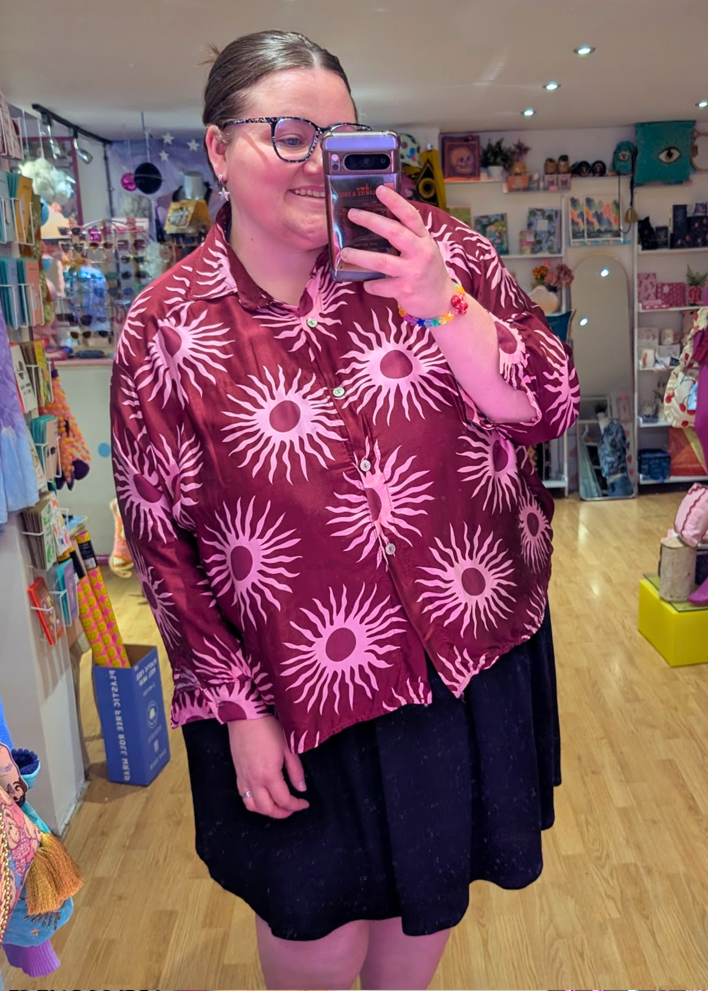 The Edit - Burgundy and Pink Sun Shirt