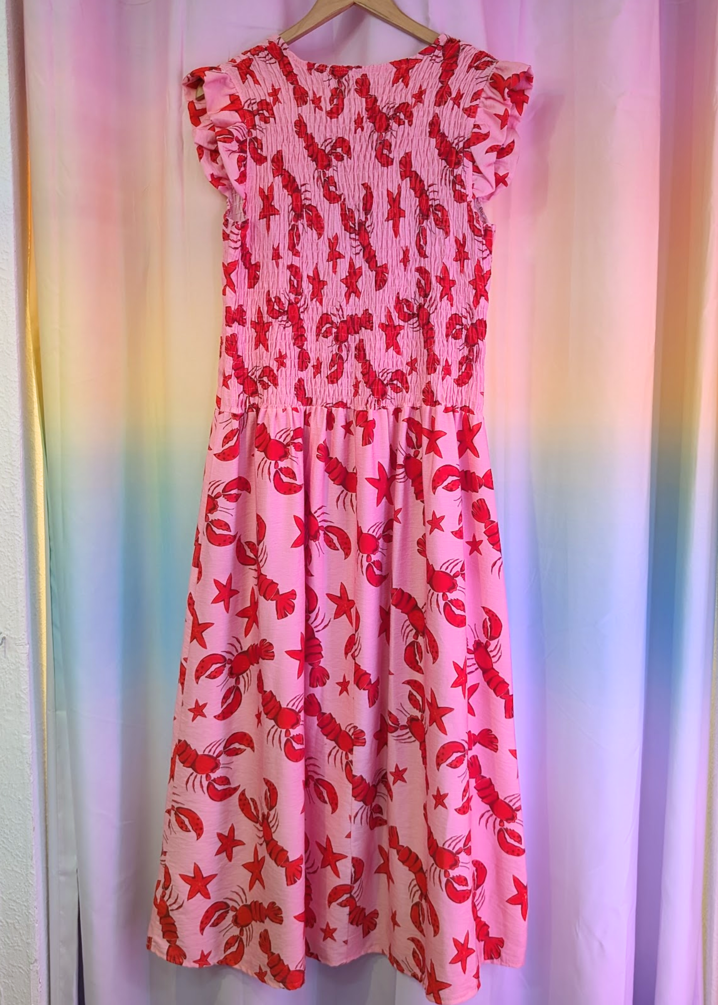 The Edit - Pink & Red Tie-Front Lobster Dress