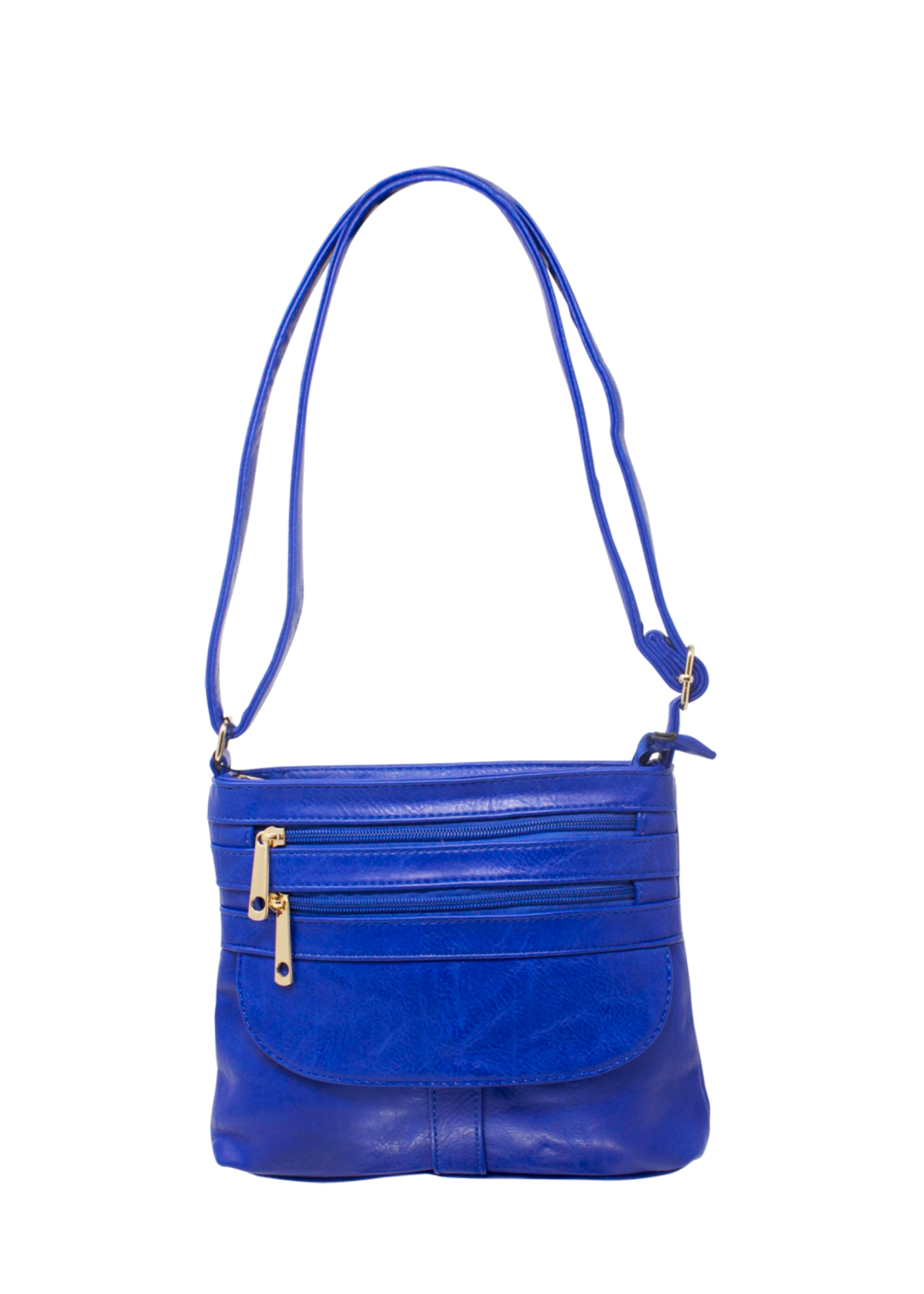 Thunder Egg - Vintage Style Faux Leather Cross-body Bag in Royal Blue