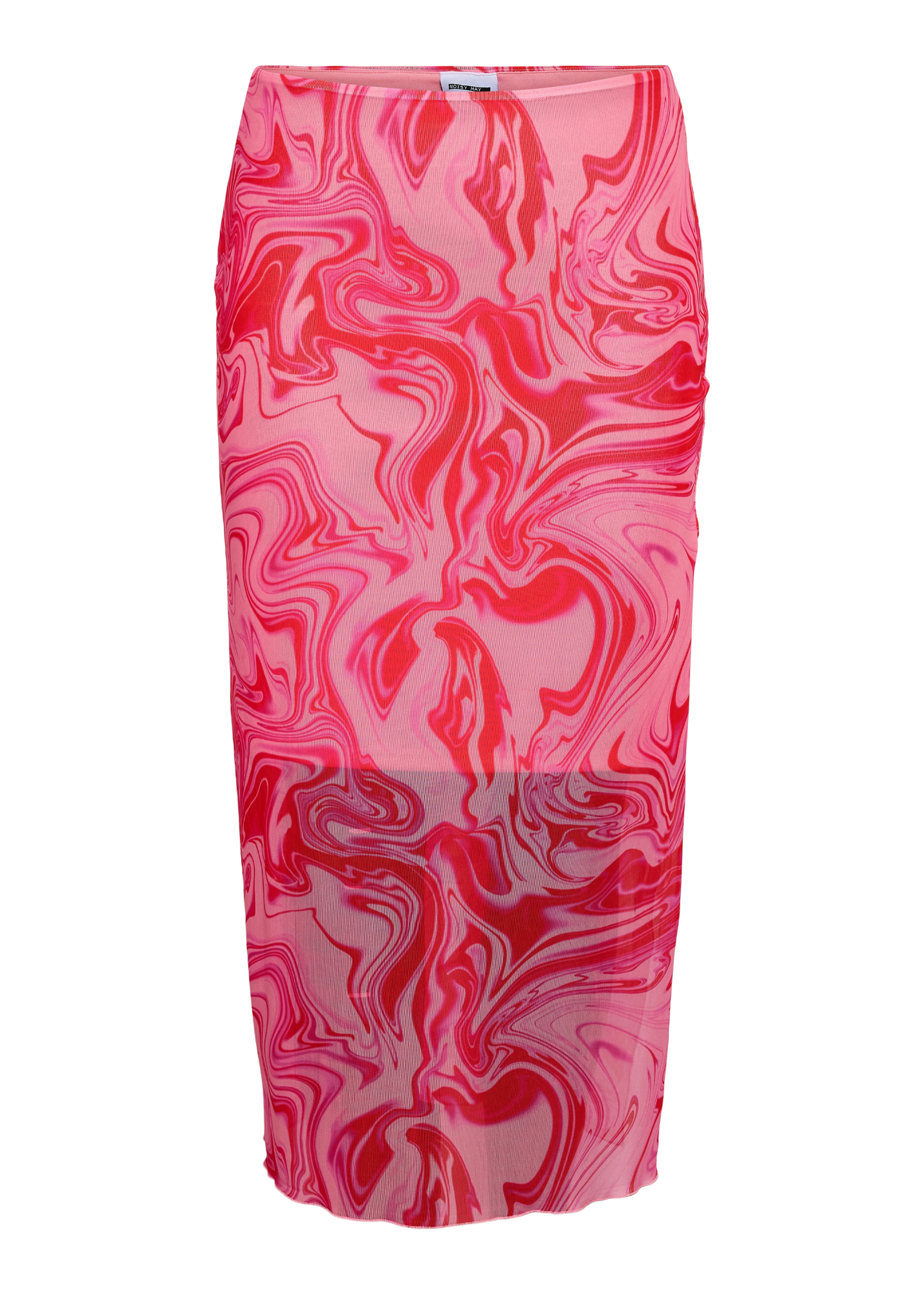 Noisy May - Pink Swirl Mesh Midi Skirt