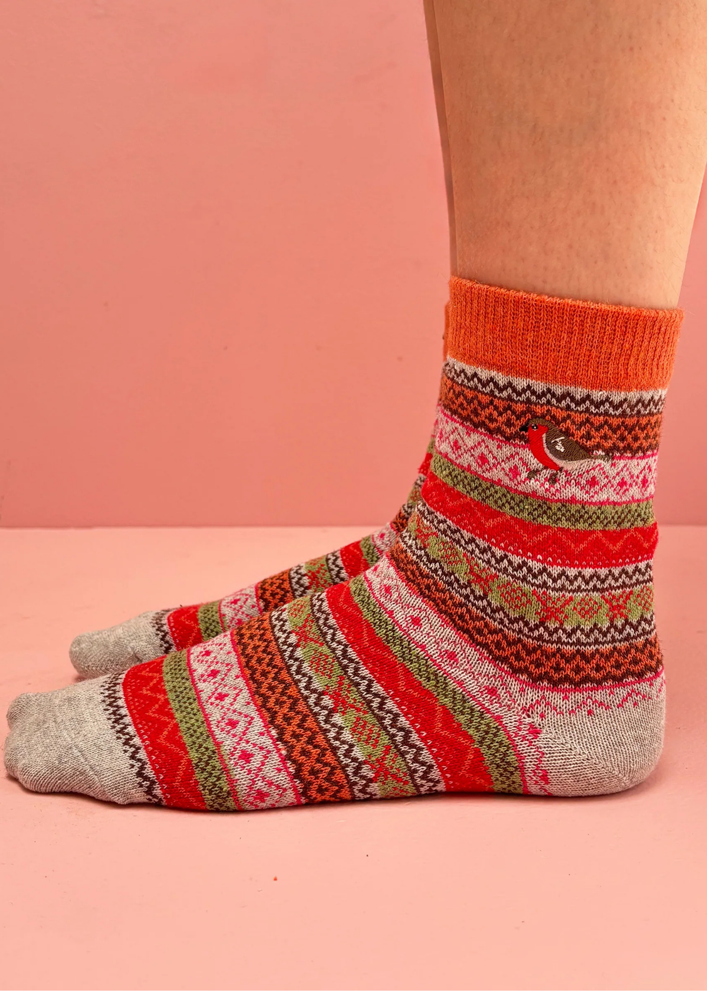 House of Disaster - Secret Garden Robin Fair Isle Socks