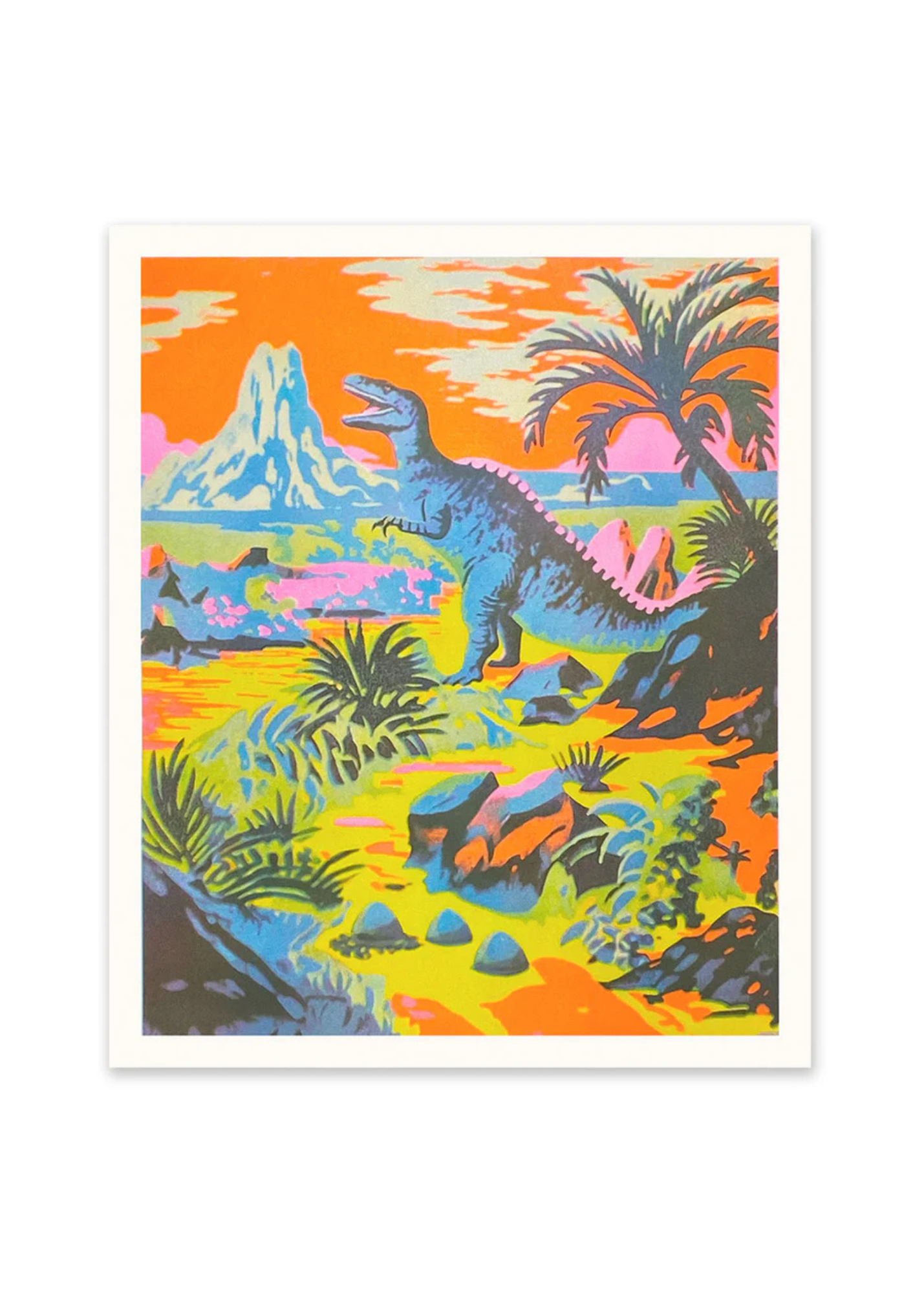 Ohh Deer - Neon Dinosaur Riso Print
