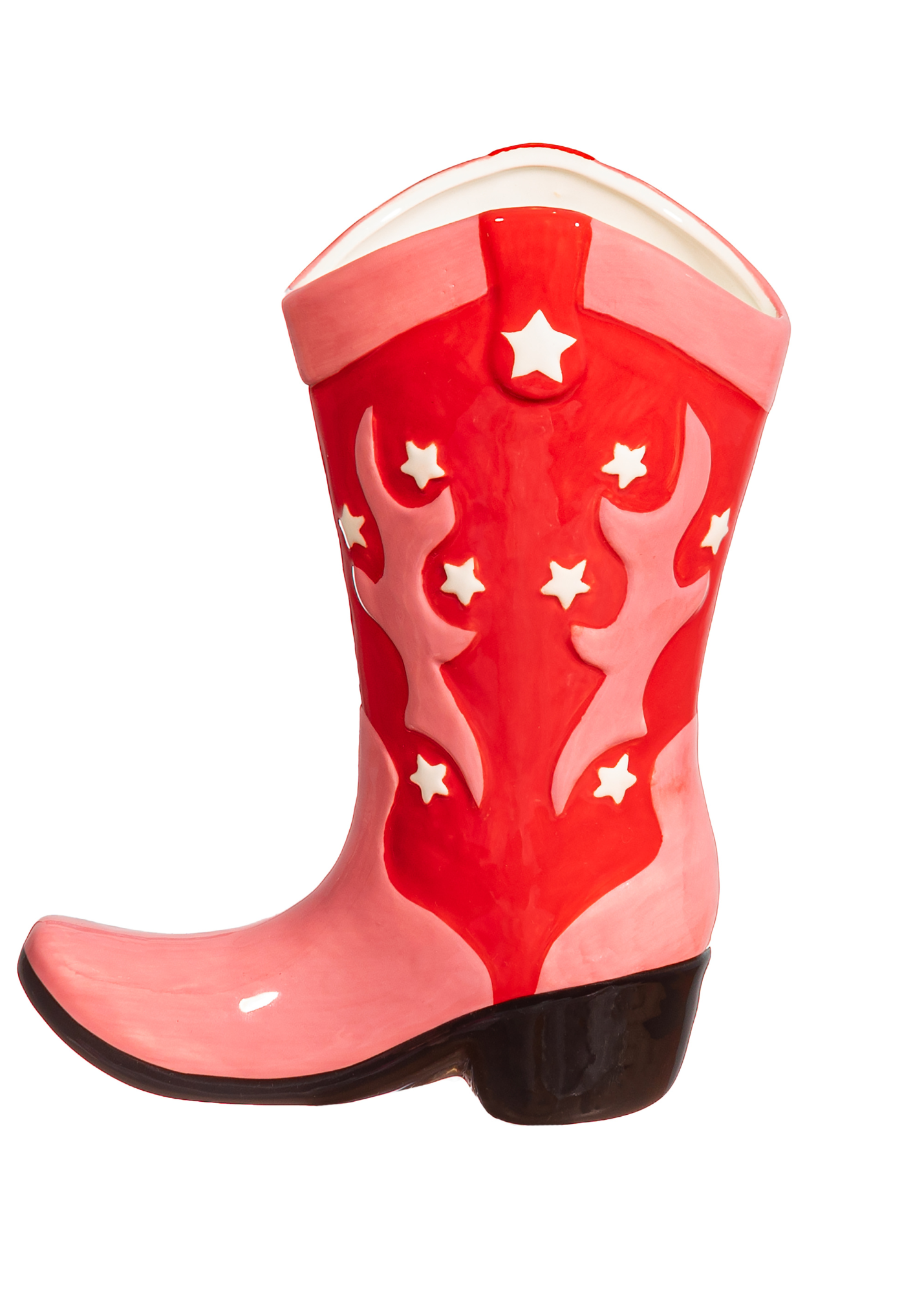 Sass Belle Red Cowboy Boot Vase – Thunder Egg - Main Image