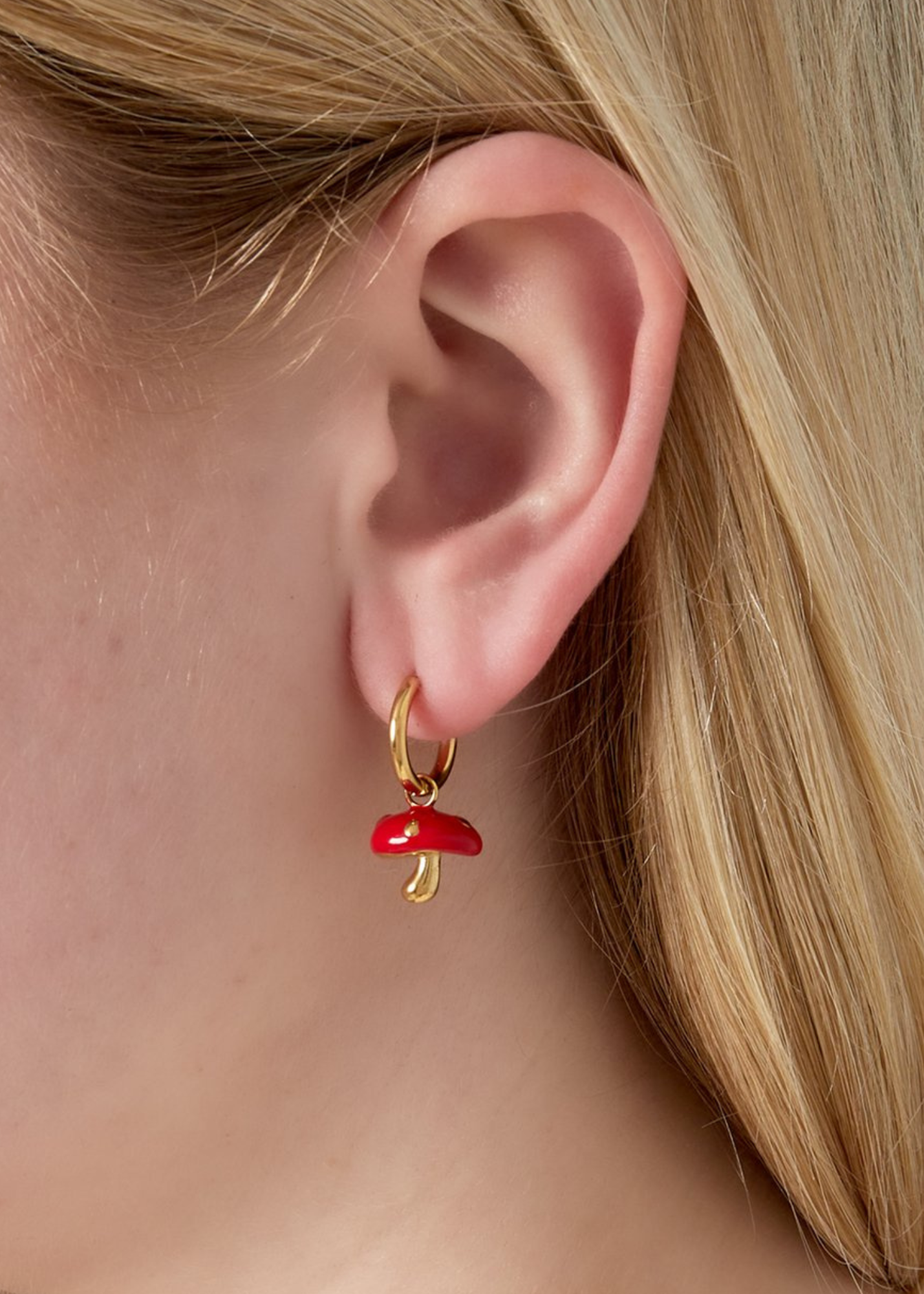 The Edit - Red Mushroom Charm Drop Earrings
