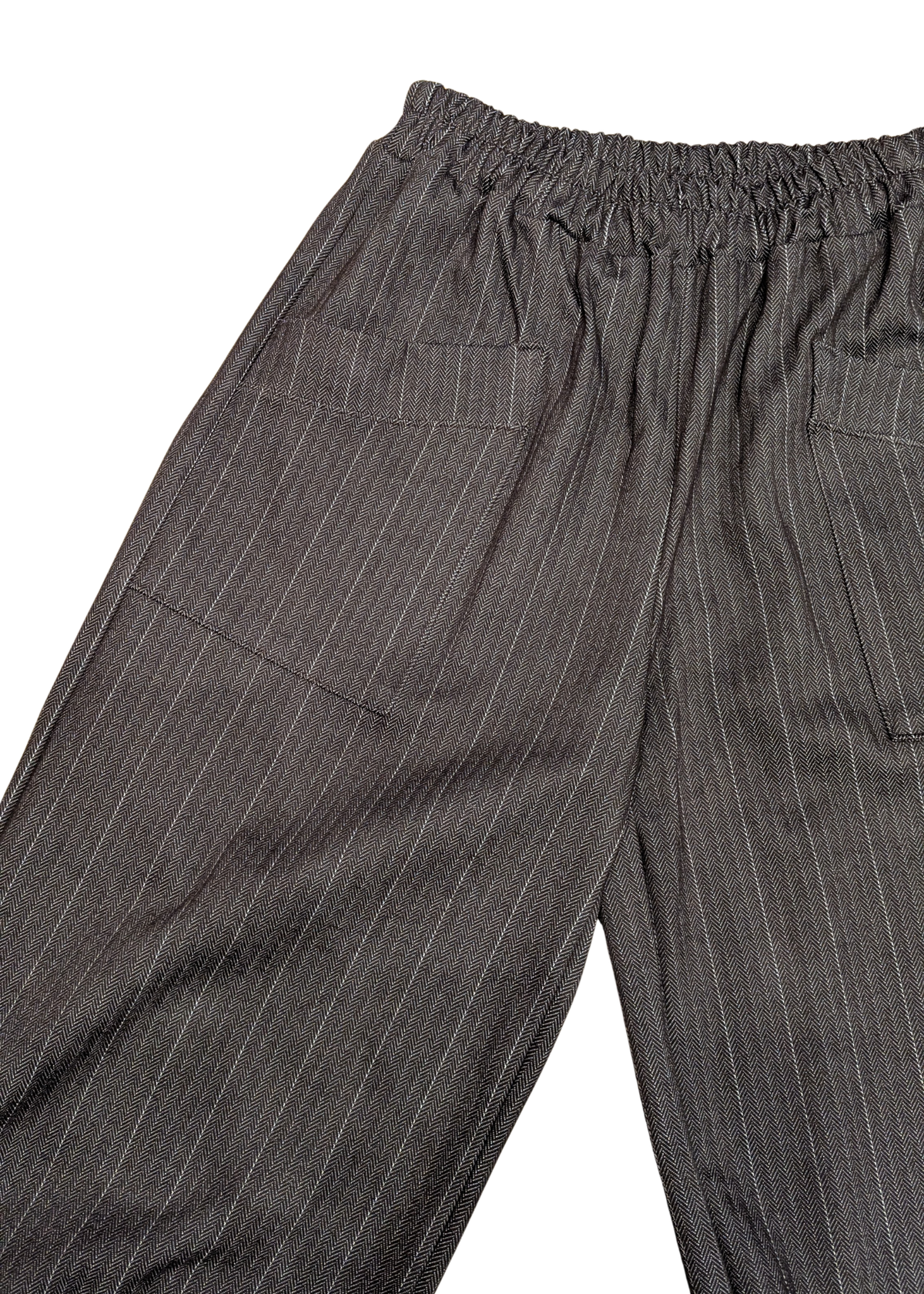 The Edit - Cropped Brown Pinstripe Cocoon Trousers