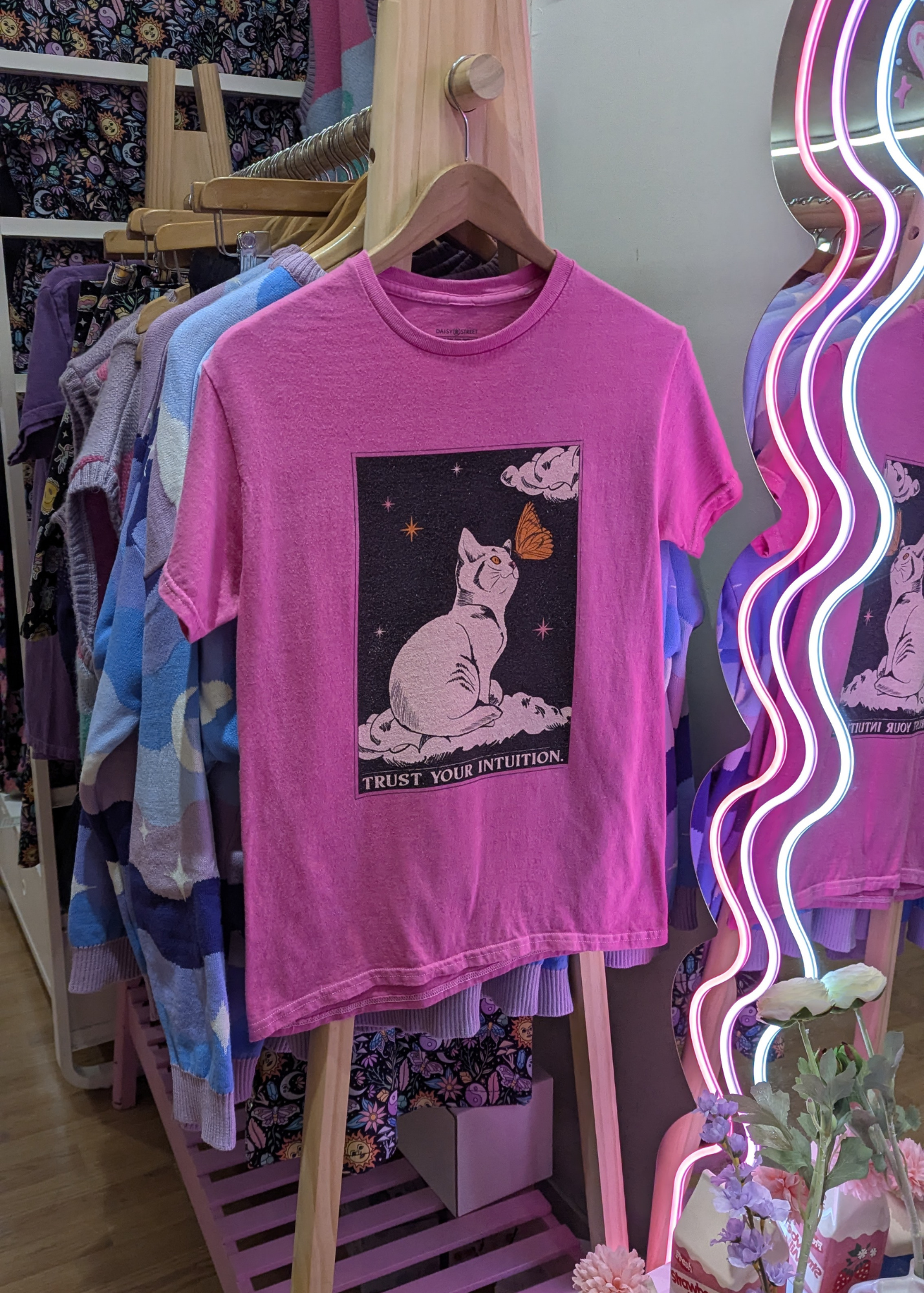 Daisy Street - Pink Trust Your Intuition Cat Tee