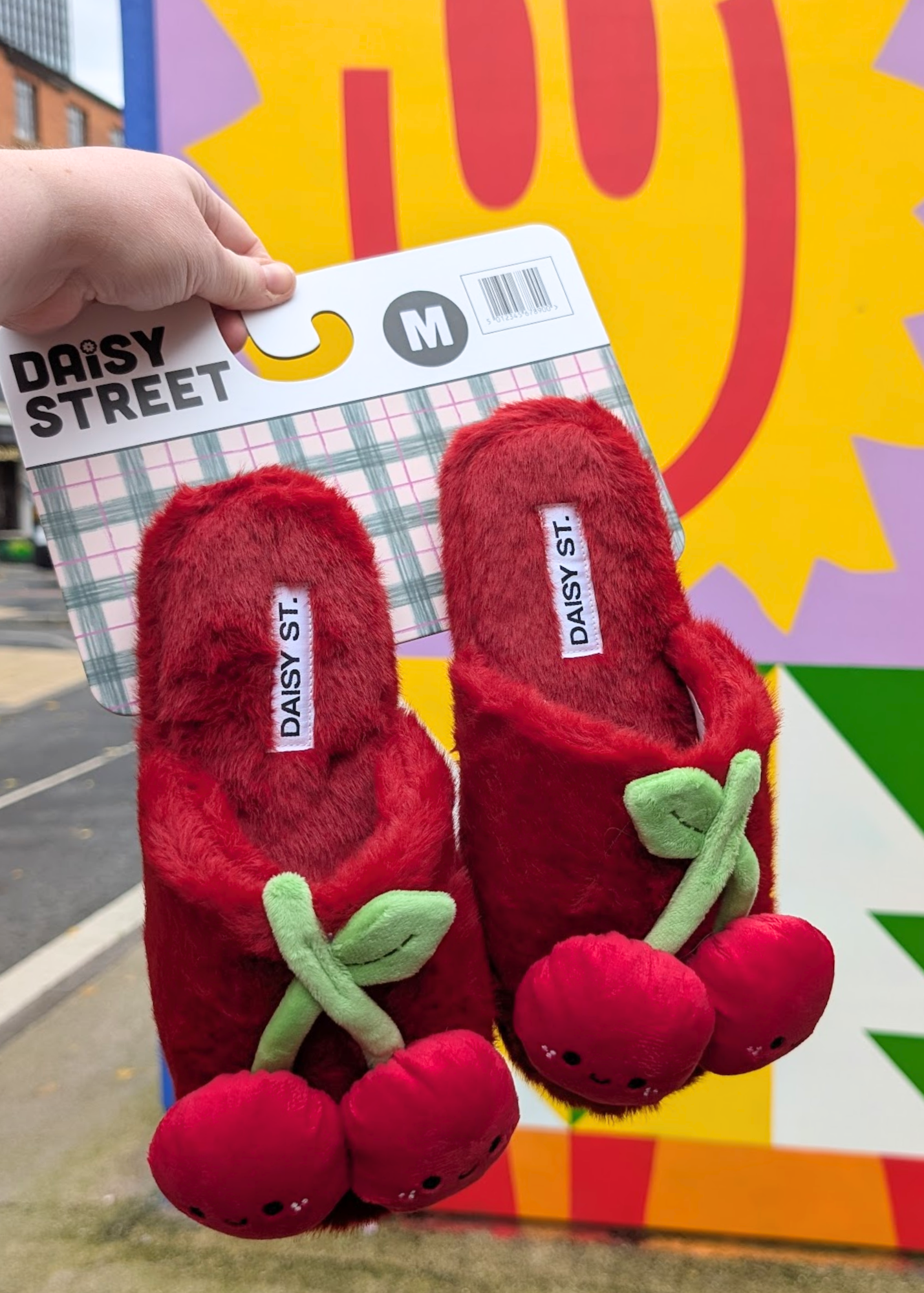 Daisy Street - Cherry Plush Slippers