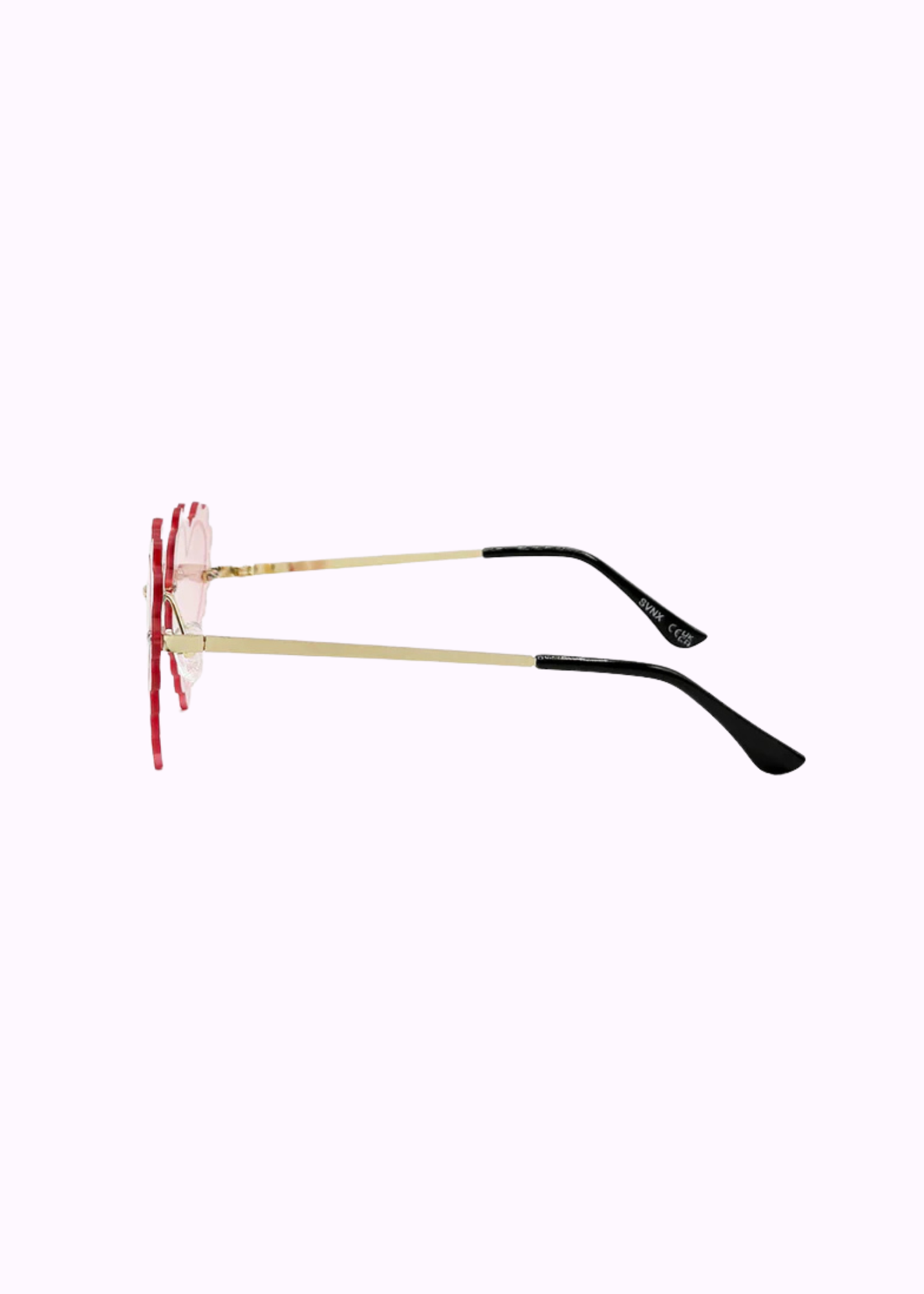 The Edit -Pastel Pink Scallop Edge Heart Sunglasses