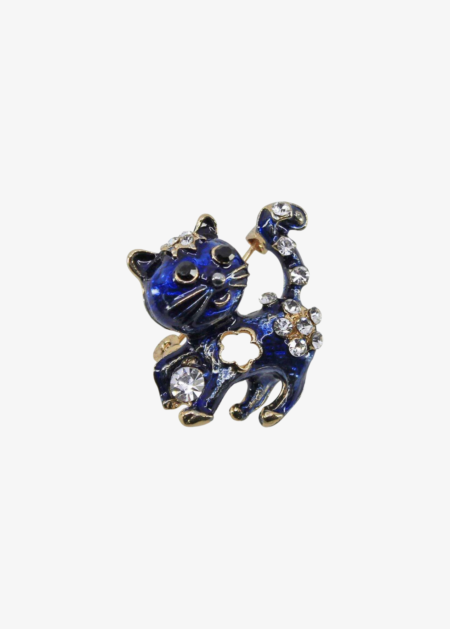 The Edit - Cute Blue Enamel Cat Brooch
