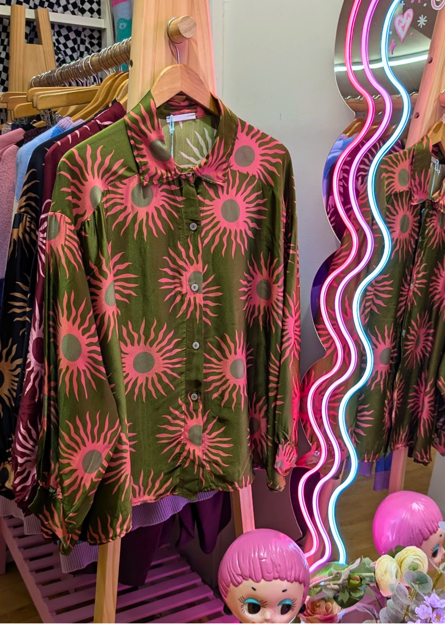 The Edit - Green and Pink Sun Shirt