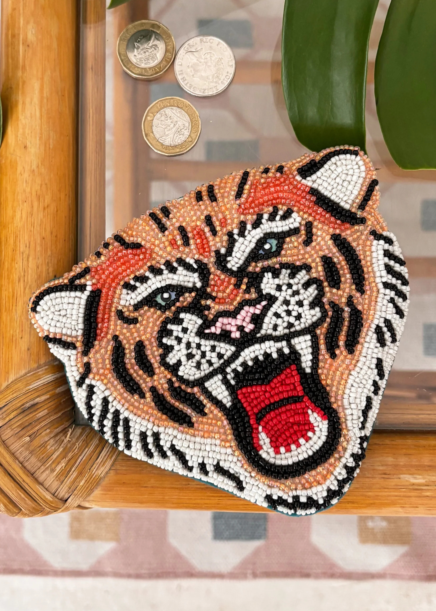House of Disaster - Inked Tiger Beaded Coin Purse