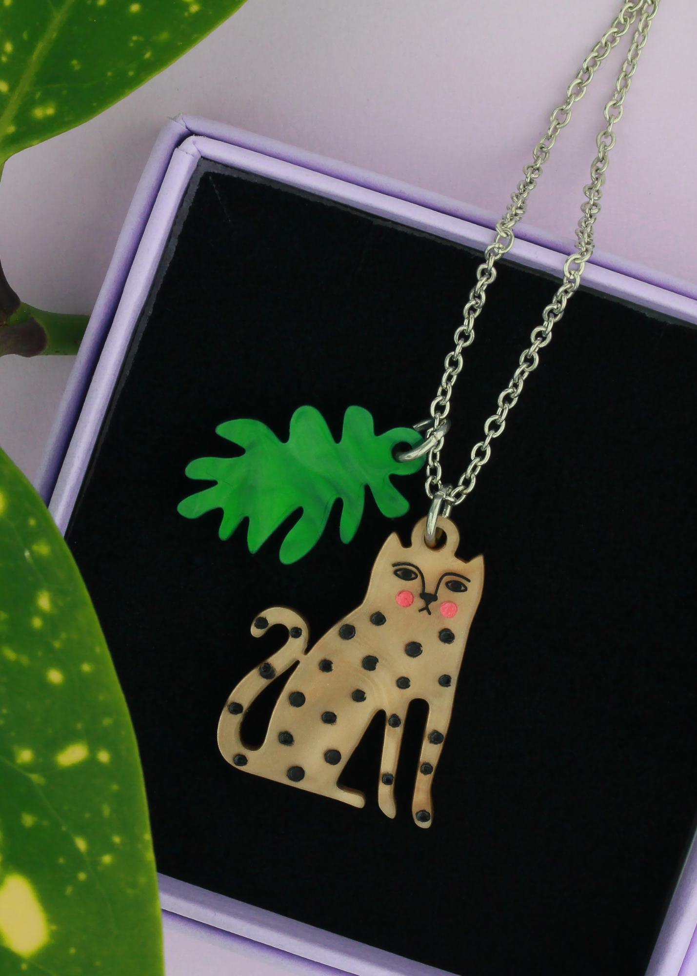 Little Moose - Doodle Leopard Charm Necklace